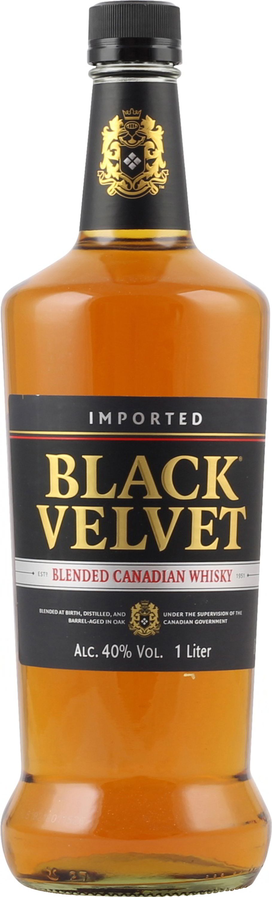 Black Velvet Blended Canadian Whisky 1,0l, alk. 40 % tilavuudesta
