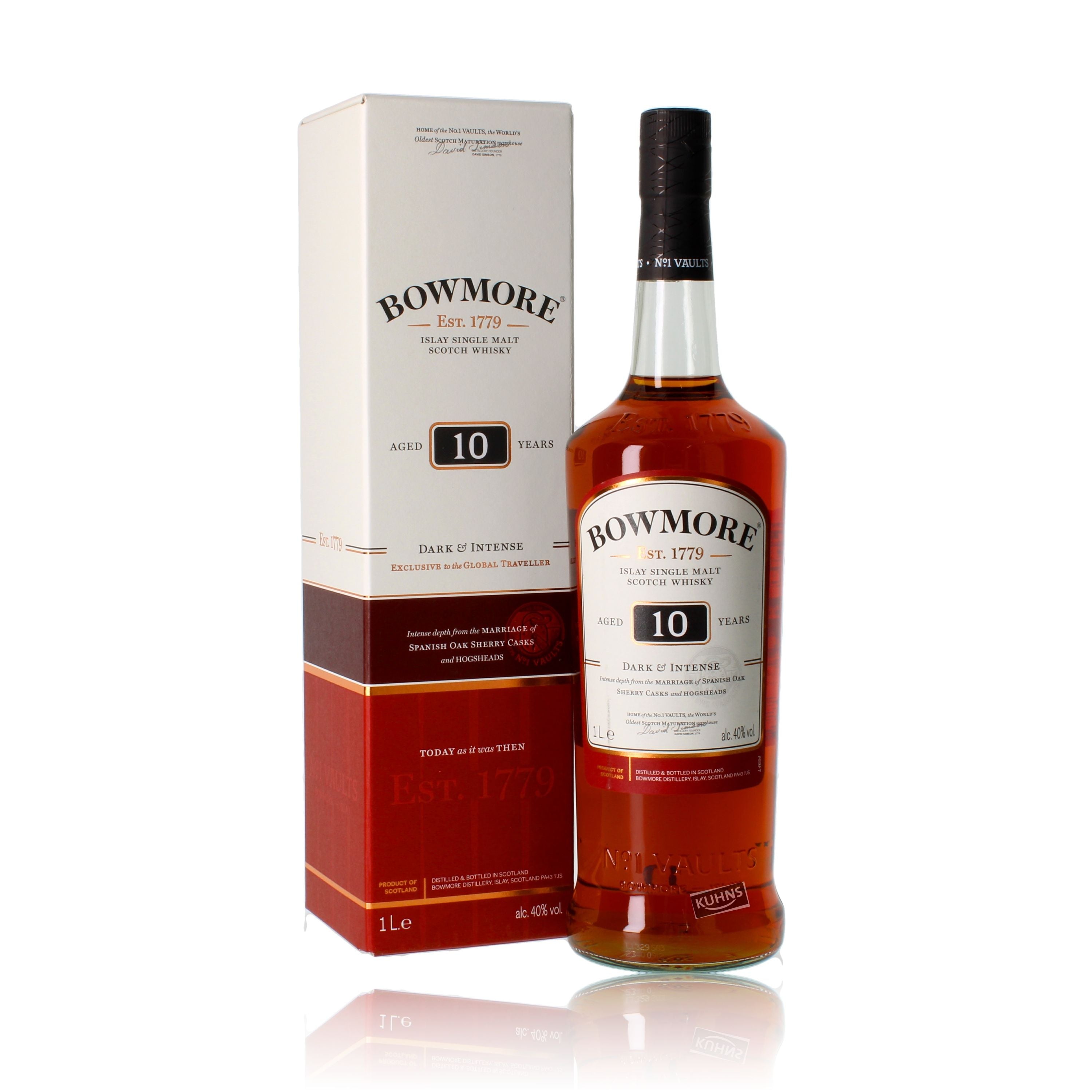 Bowmore 10 Years Dark and Intense Islay Single Malt Scotch Whiskey 1.0l, alc. 40% by volume
