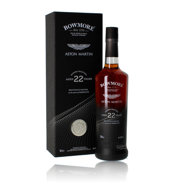 Bowmore 22 vuotta Aston Martin 0,7l, alk. 51 tilavuusprosenttia.