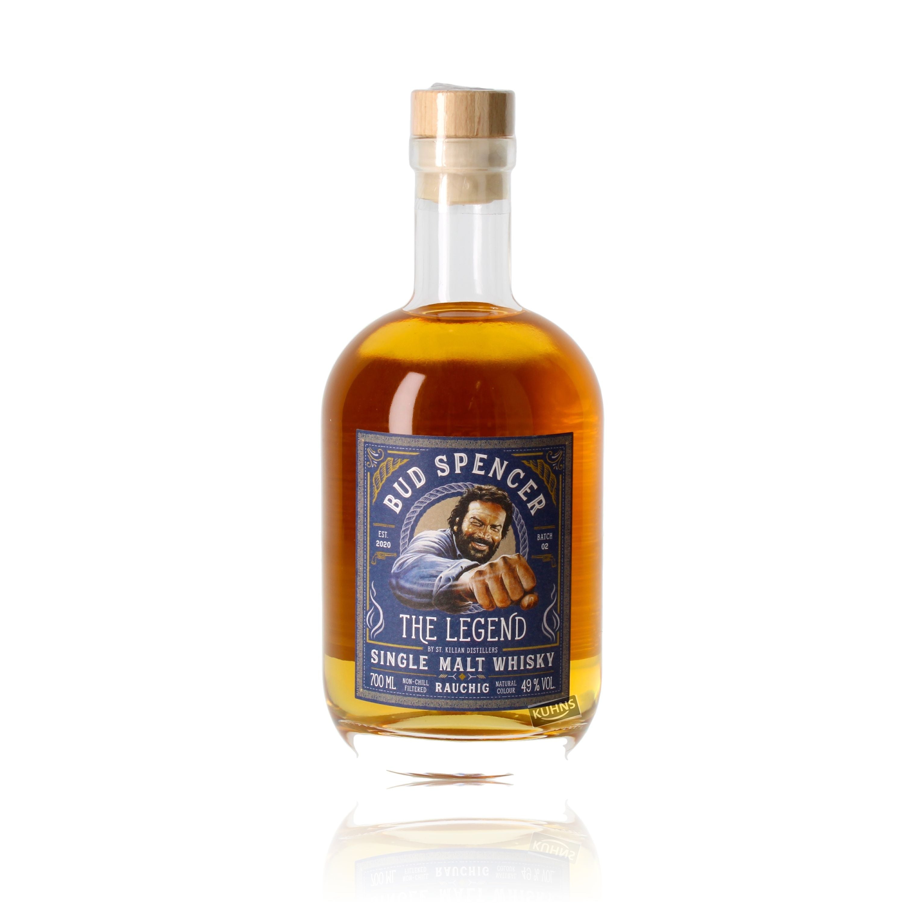 St. Kilian Bud Spencer Smokey Single Malt Whisky 0,7l, alk. 49 tilavuusprosenttia.