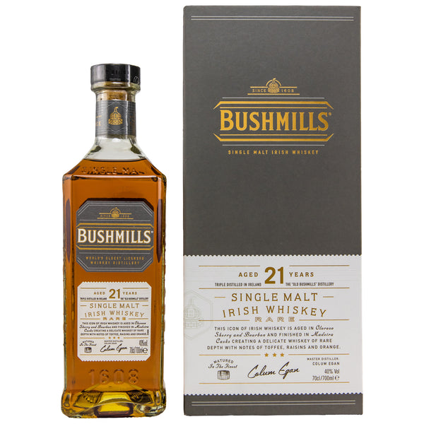 Bushmills 21 Years Irish Whisky 0,7l, alk. 40 % tilavuudesta