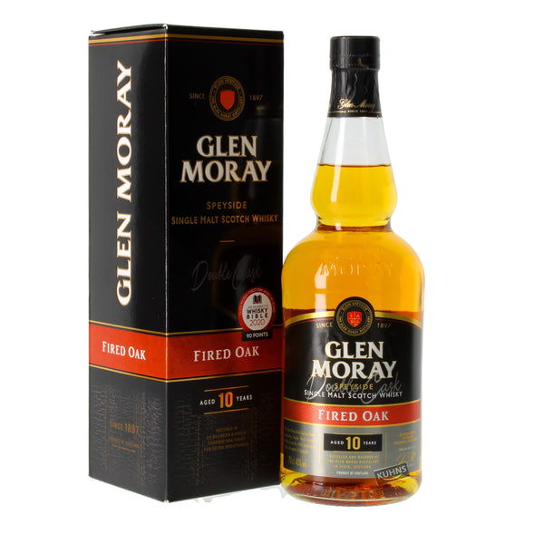 Glen Moray 10 vuotta Fired Oak 0,7l, alk. 40 tilavuusprosenttia