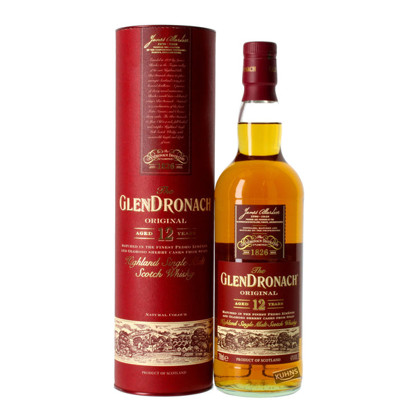 Glendronach 12 vuotta alkuperäinen 0,7l, alk. 43 tilavuusprosenttia.