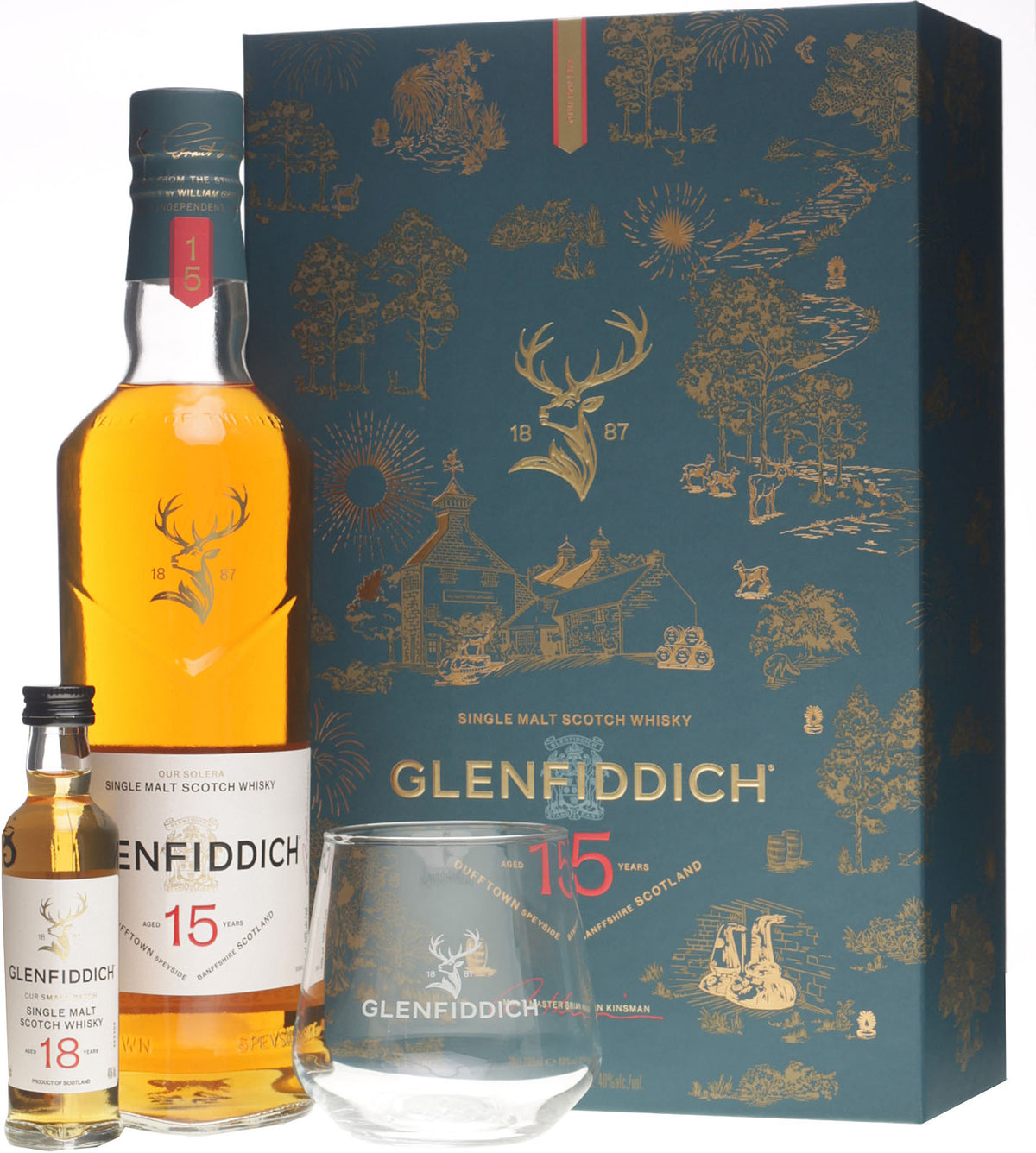 Set de regalo Glenfiddich 15 años 0,7l, alc. 40% vol.