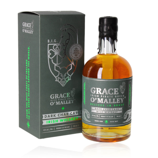 Grace O'Malley Dark Char Cask Irish Whisky 0,7l, alk. 42 tilavuusprosenttia.