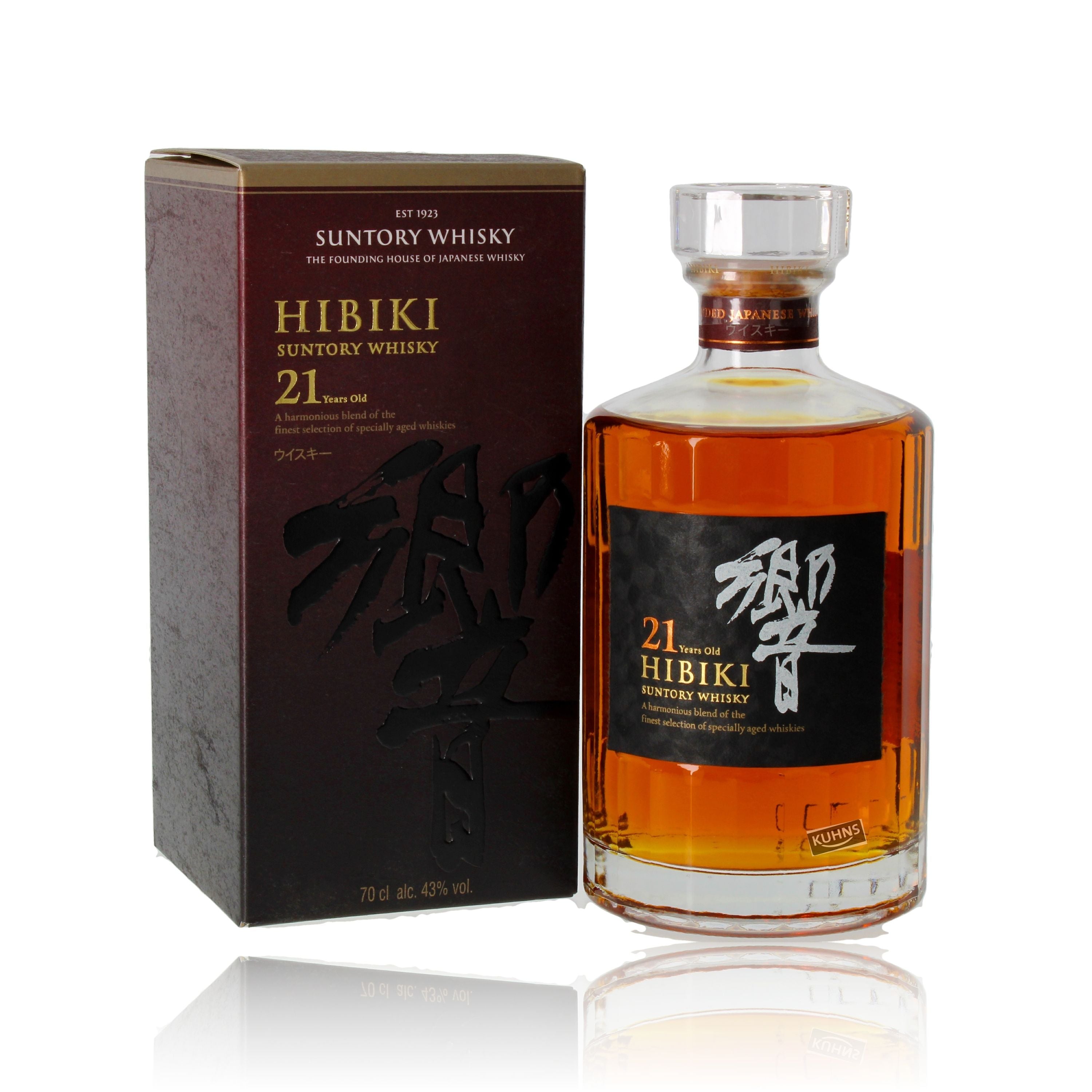 Suntory Hibiki 21 Years Japan Blended Whisky 0,7l, alk. 43 tilavuusprosenttia.