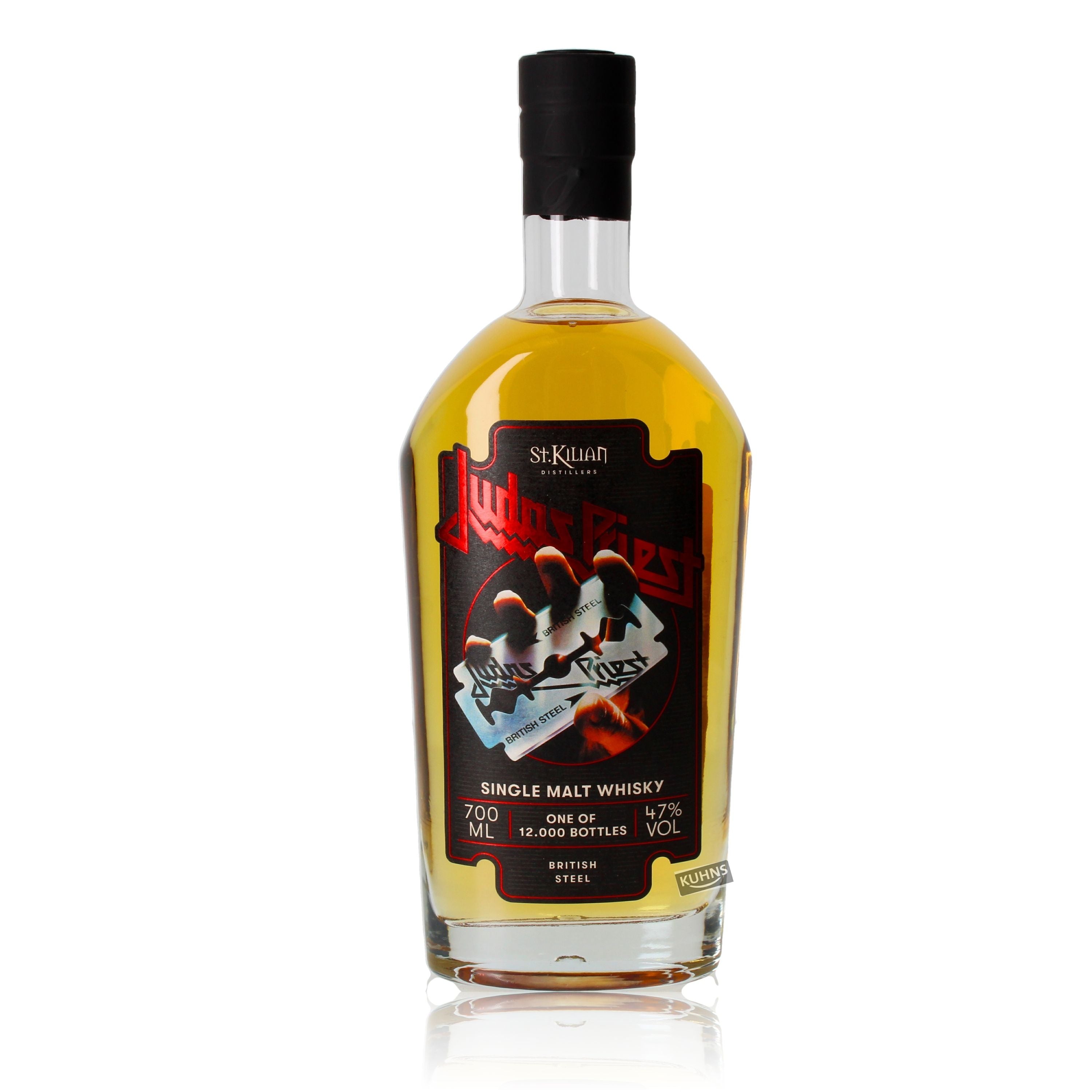 St. Kilian Judas Priest - British Steel Single Malt Whisky 0,7l, alk. 47 tilavuusprosenttia.