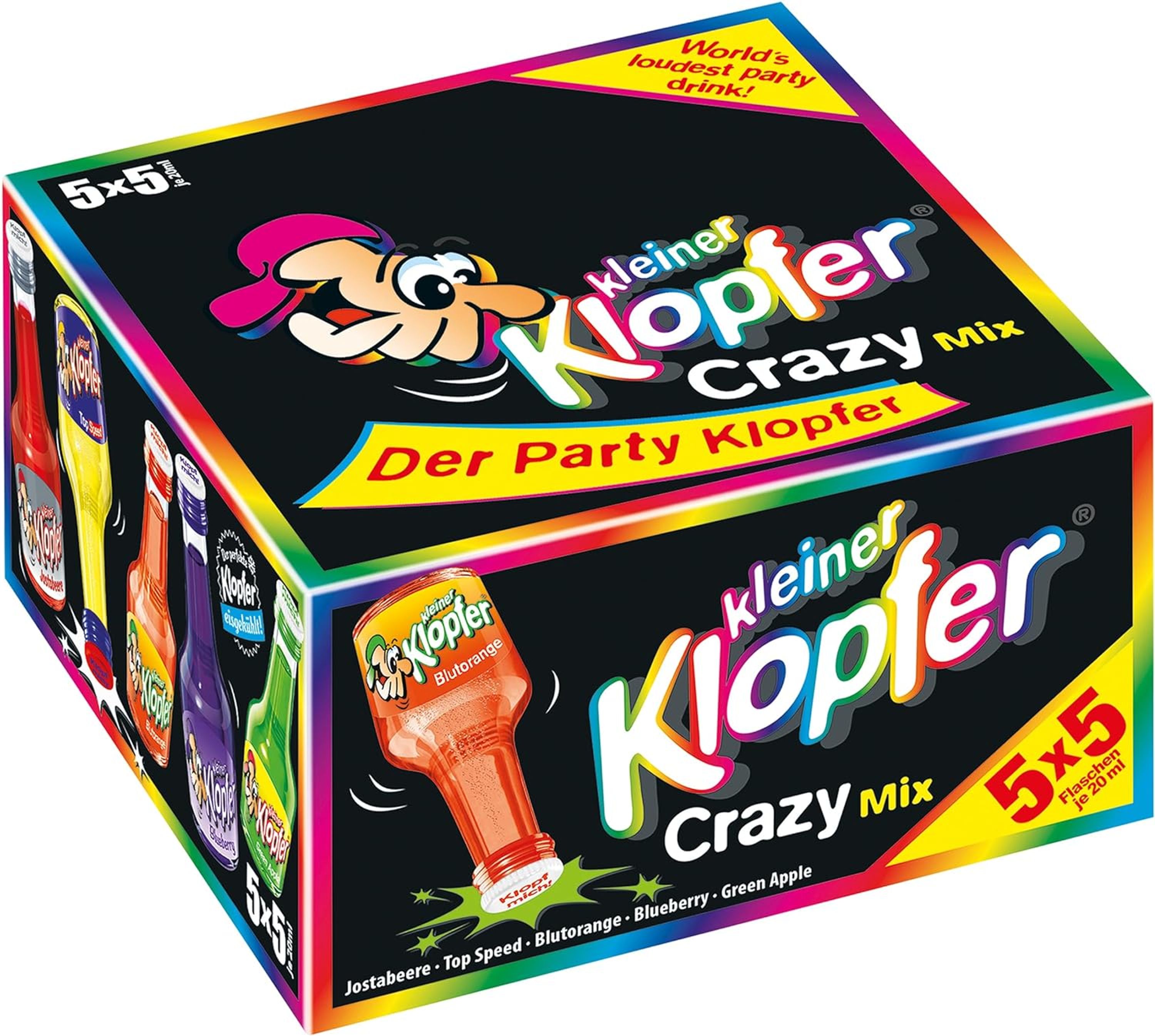 Kleiner Klopfer Crazy Mix 25x20ml, 0,5l, alc. 15-16 Vol.-%, Likör-Mix Deutschland