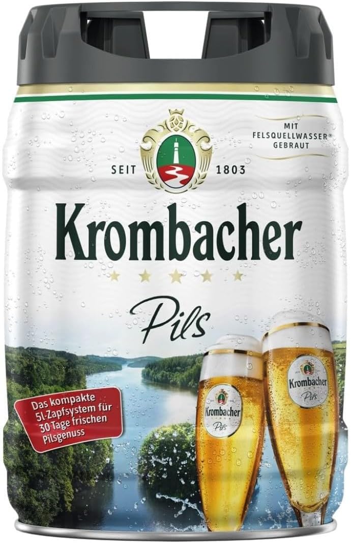 Krombacher Pils Partyfass 5,0l, alc. 4,8 Vol.-%