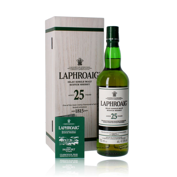 Laphroaig 25 vuotta 2023 0,7l, alk. 47,3 tilavuusprosenttia.