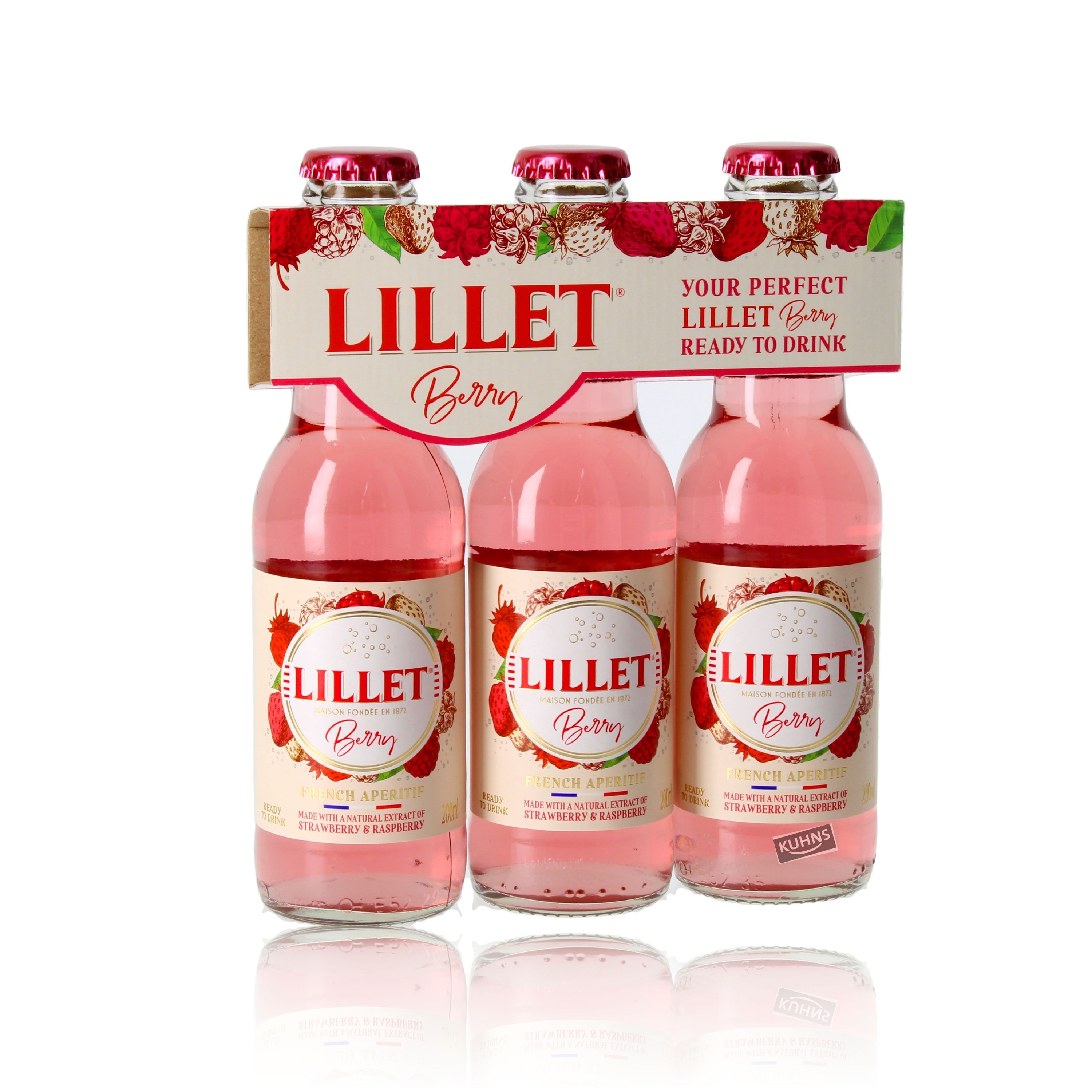 Lillet Berry Ready to Drink 3x0,2l, alc. 10,3 Vol.-%, Wein-Likör-Mix Frankreich