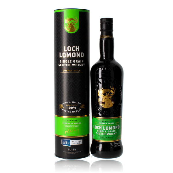 Loch Lomond Single Grain Peated 0,7l alk. 46 tilavuusprosenttia.