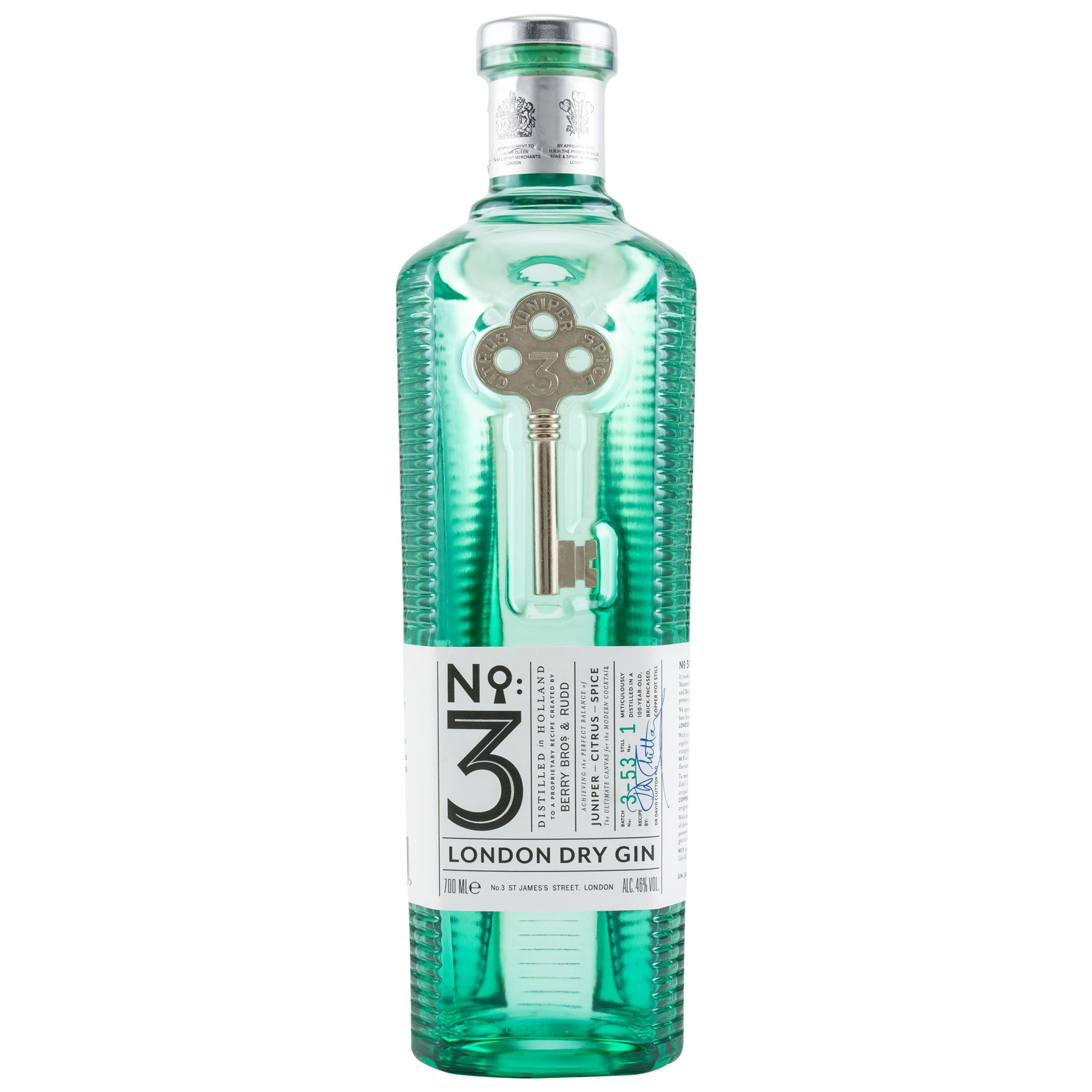 No.3 London Dry Gin 0,7l, alk. 46 tilavuusprosenttia, Gin Netherlands