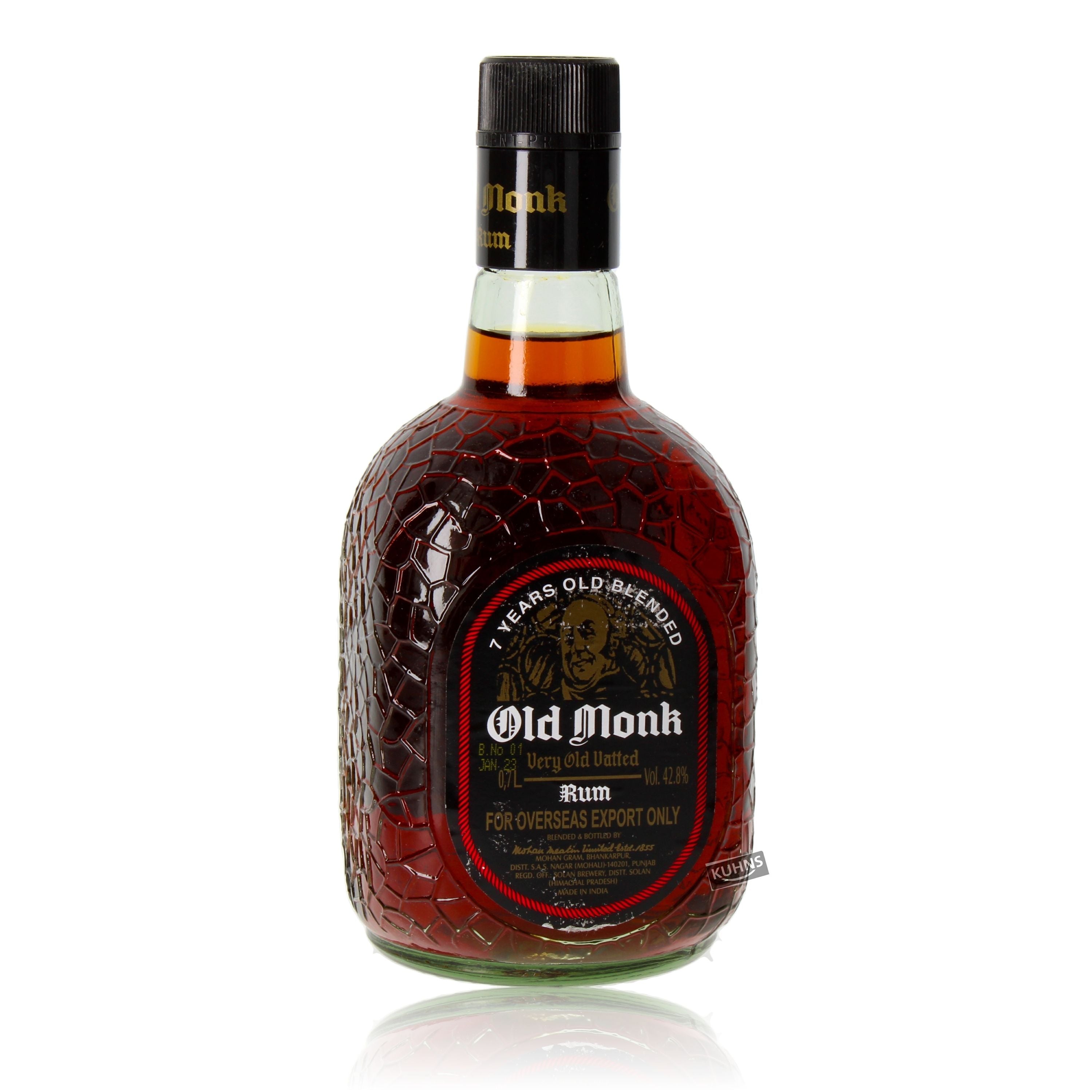 Old Monk Rum 7 Jahre Rum 0,7l, alc. 42,8 Vol.-%, Rum Indien