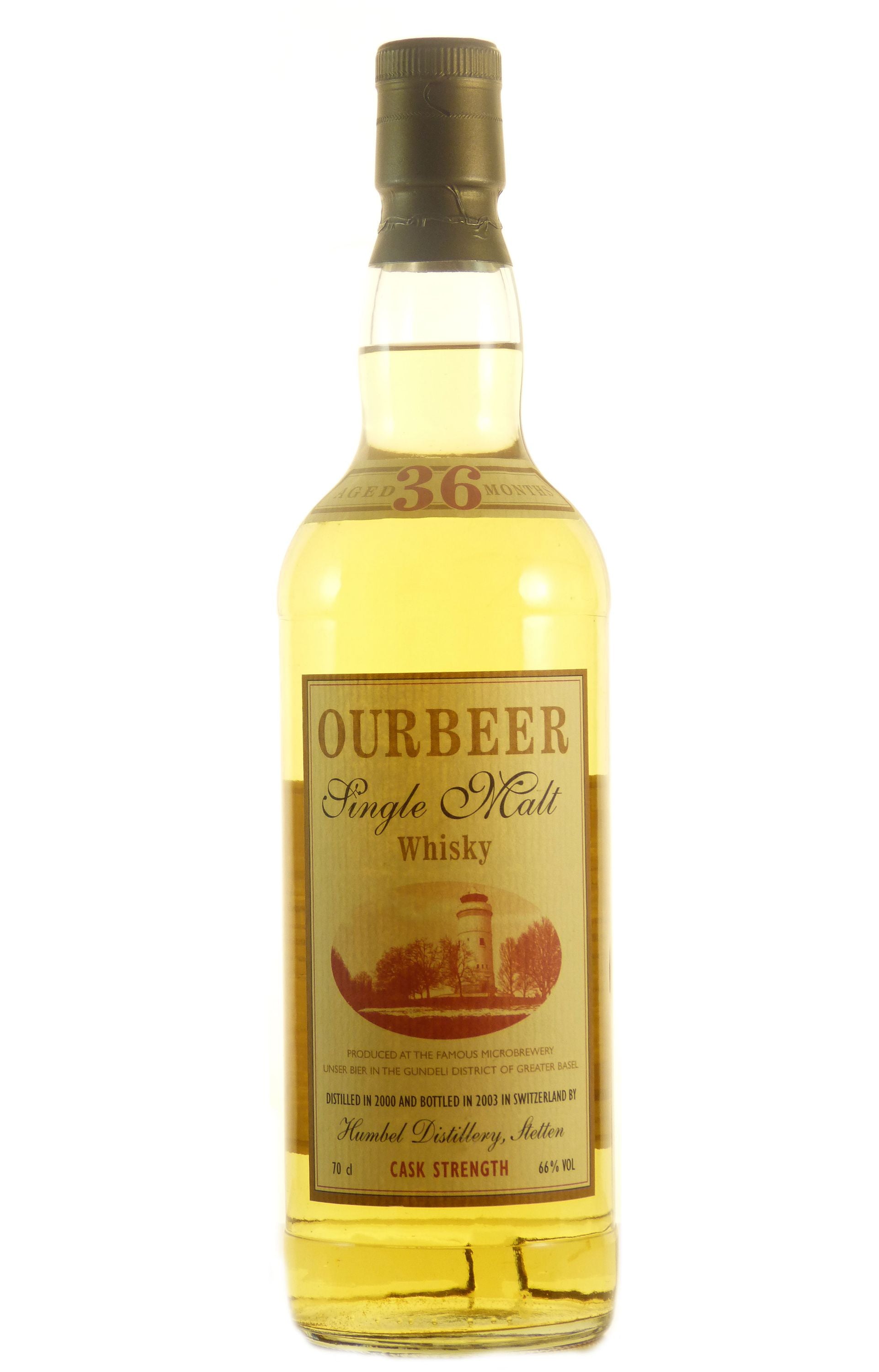 Ourbeer Cask Strength Single Malt Whisky ensimmäinen pullotus, 0,7l, alk. 66 tilavuusprosenttia.