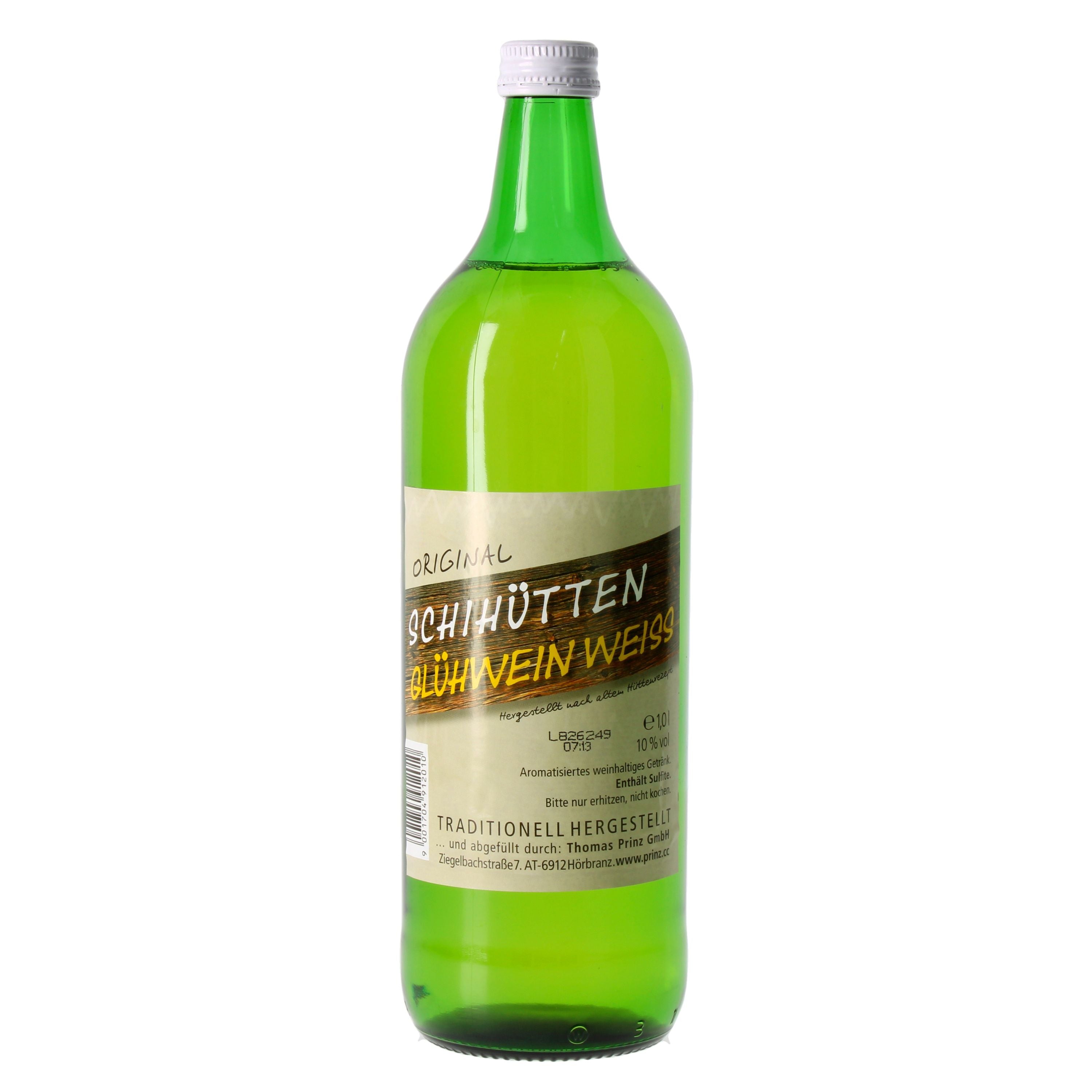 Original Prinz Schihütten Glühwein Weiss 1,0l, alc. 10 Vol.-%