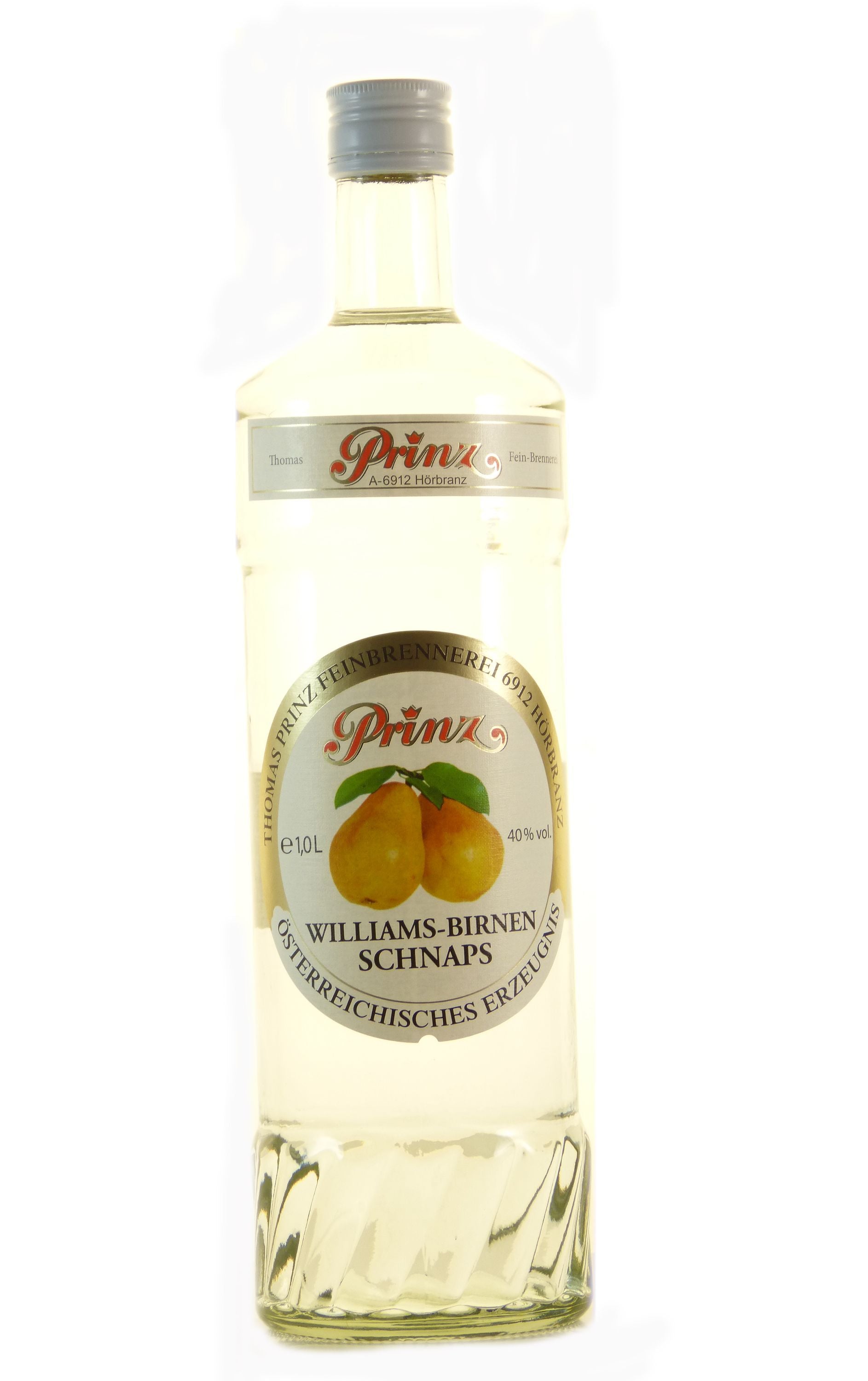 Prince Williams pear schnapps 1.0l, alc. 40% by volume