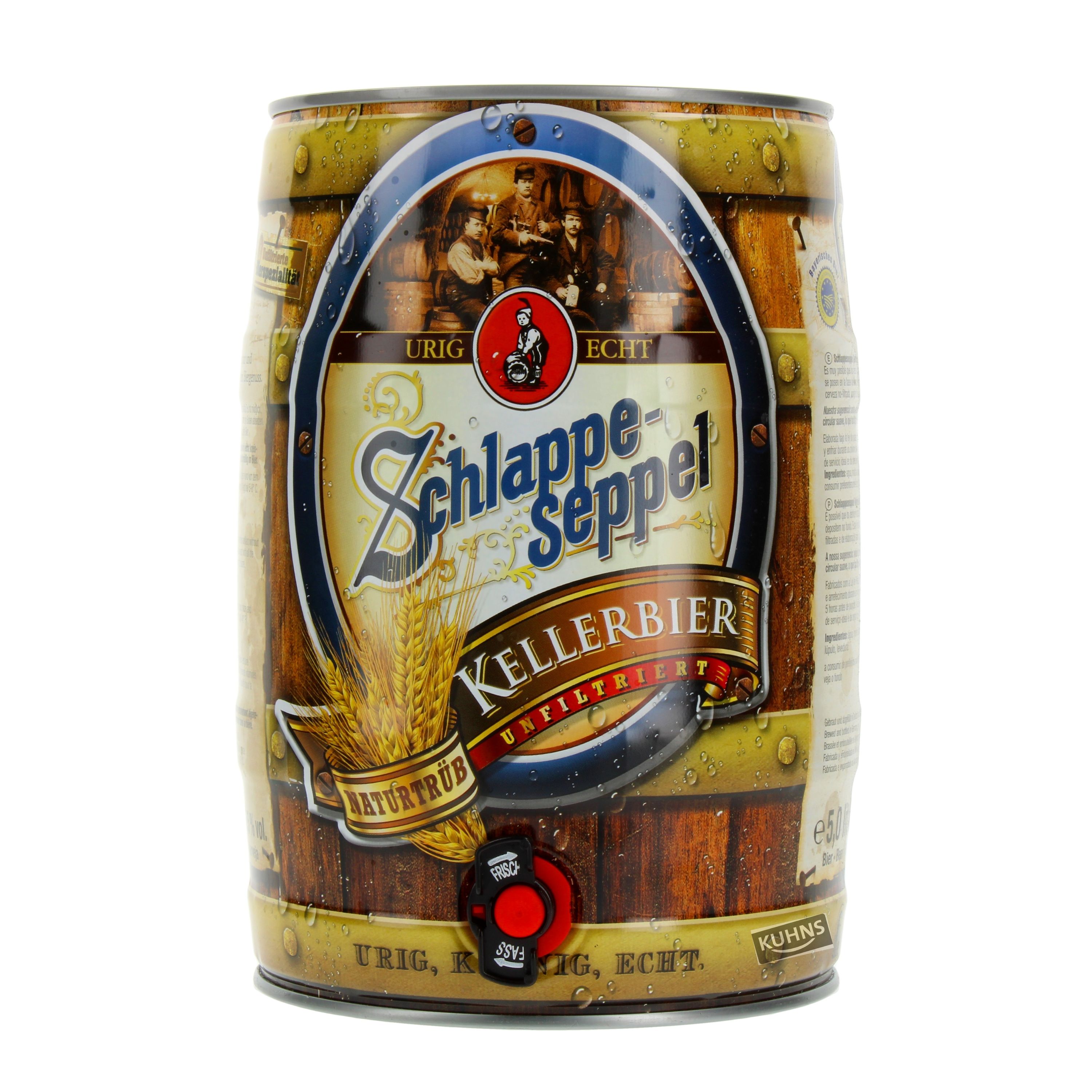 Schlappeseppel cellar beer party keg 5.0l, alc. 5.5% by volume