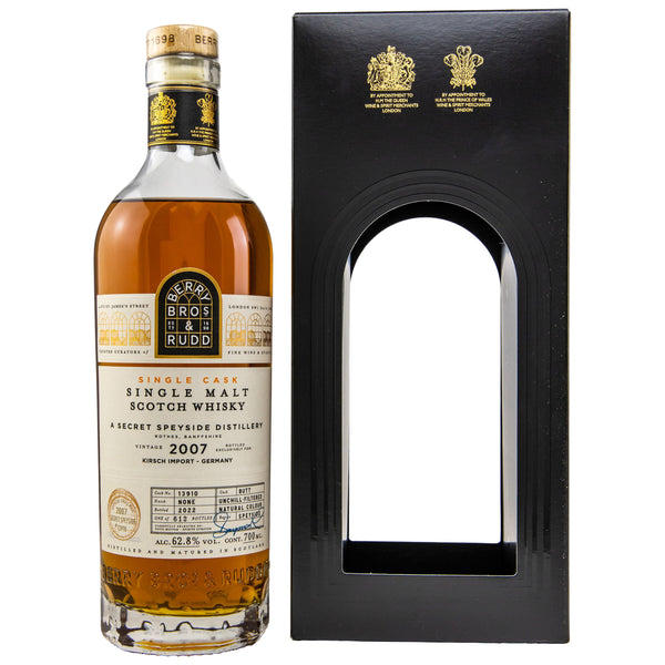 Berry Bros. &amp; Rudd Secret Speyside 2007 0,7l alk. 62,8 tilavuusprosenttia.