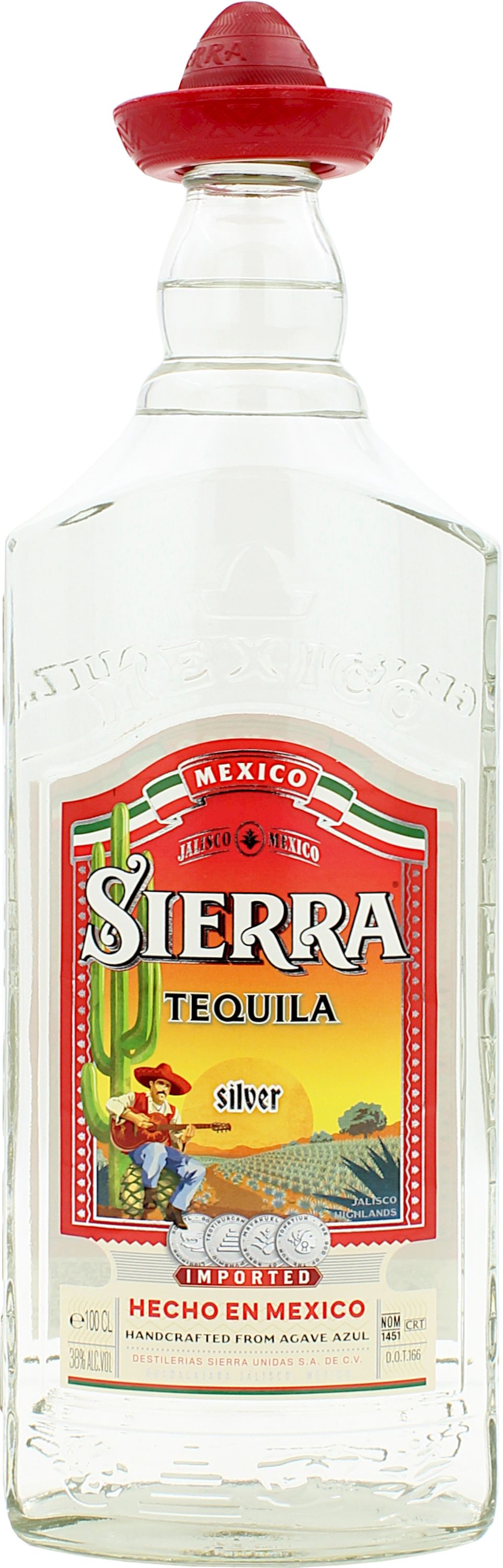 Sierra Silver 1,0l, alk. 38 tilavuusprosenttia, Tequila Mexico