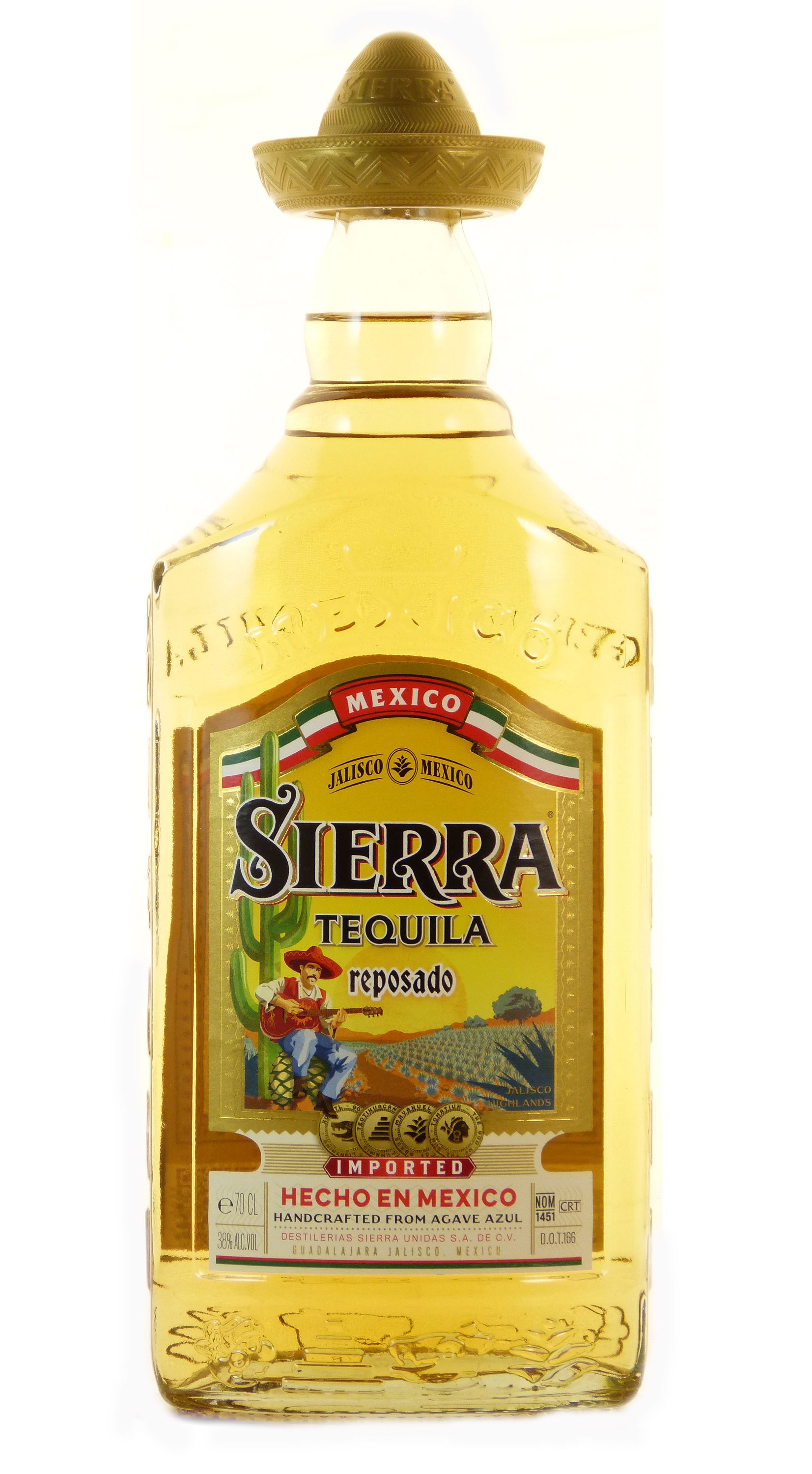 Sierra Reposado 0,7l, alk. 38 tilavuusprosenttia, Tequila Mexico
