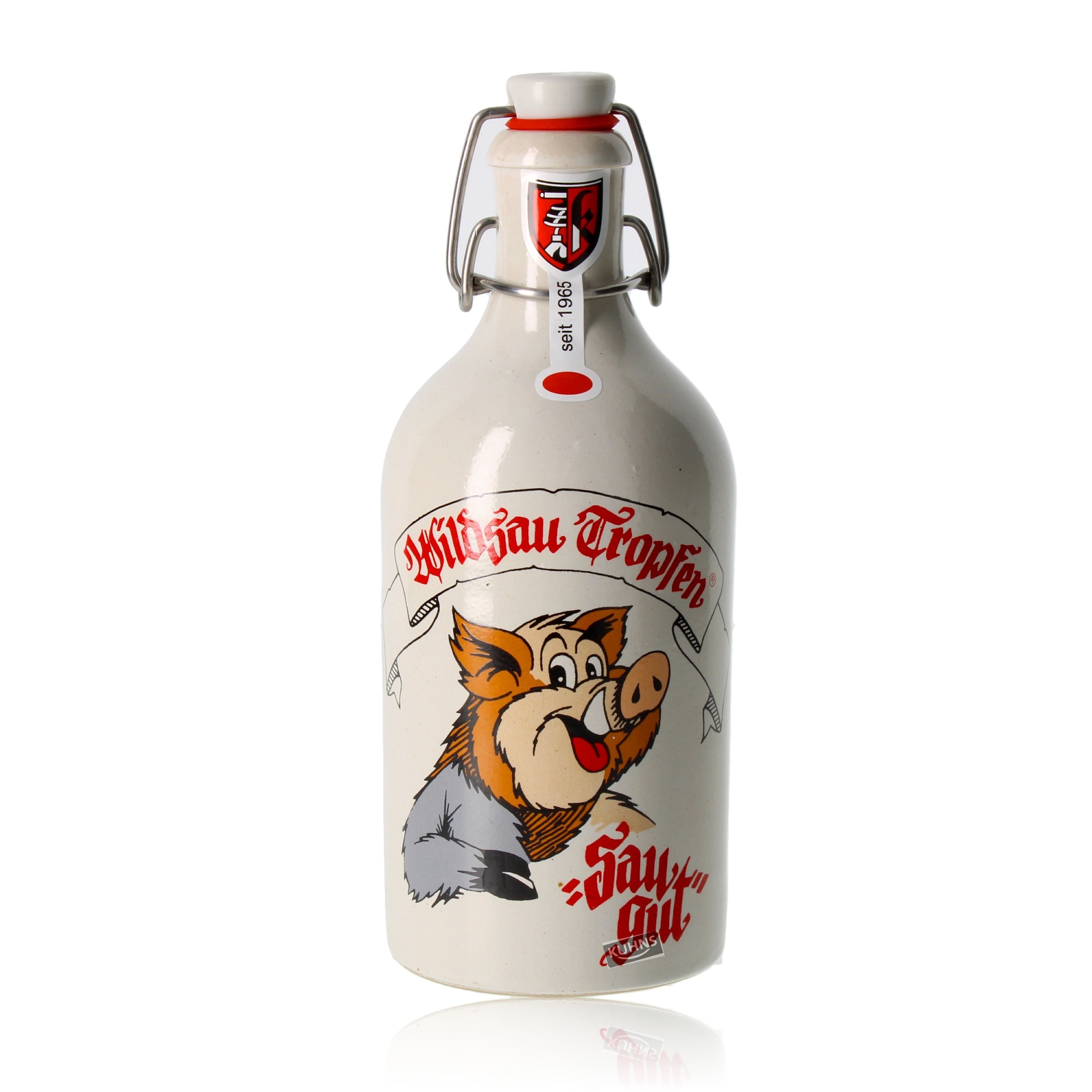 Spessart robber wild boar drops ceramic jug 0.5l, alc. 35% by volume, raspberry spirit from Germany