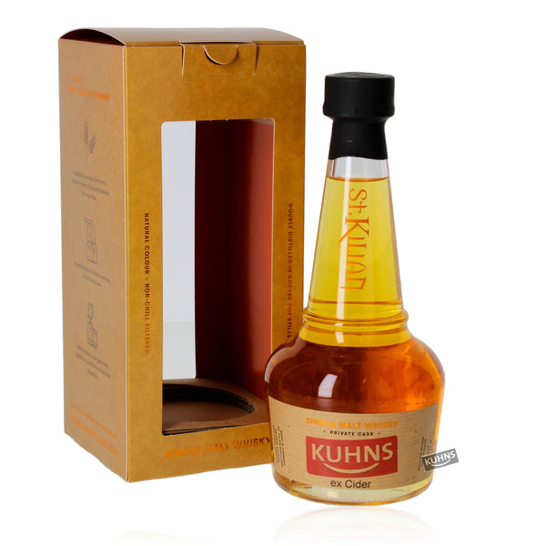 St. Kilian x Kuhns Drinking Pleasure Ex Cider Single Malt 0,5l, alk. 59,0 tilavuusprosenttia.