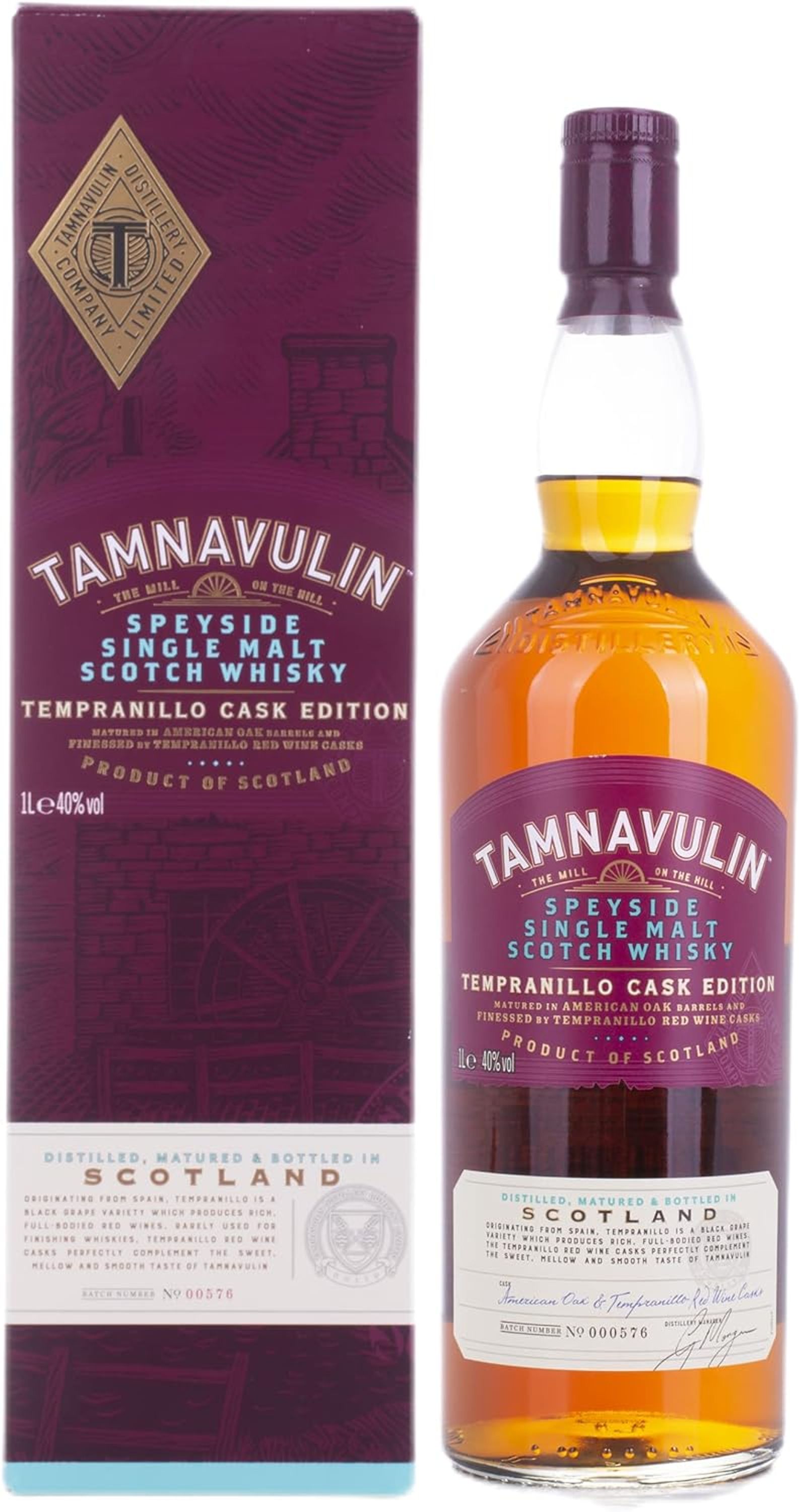 Tamnavulin Tempranillo Cask Speyside Single Malt Scotch Whisky 1,0l, alc. 40 Vol.-%