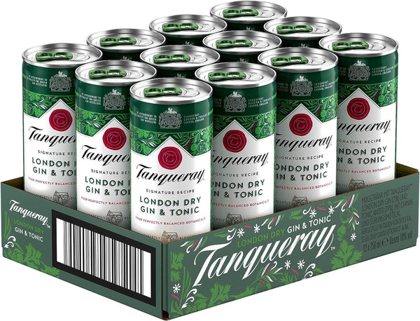 Tanqueray London Dry Gin & Tonic Water Tray 12x0,25l, alc. 10 Vol.-%