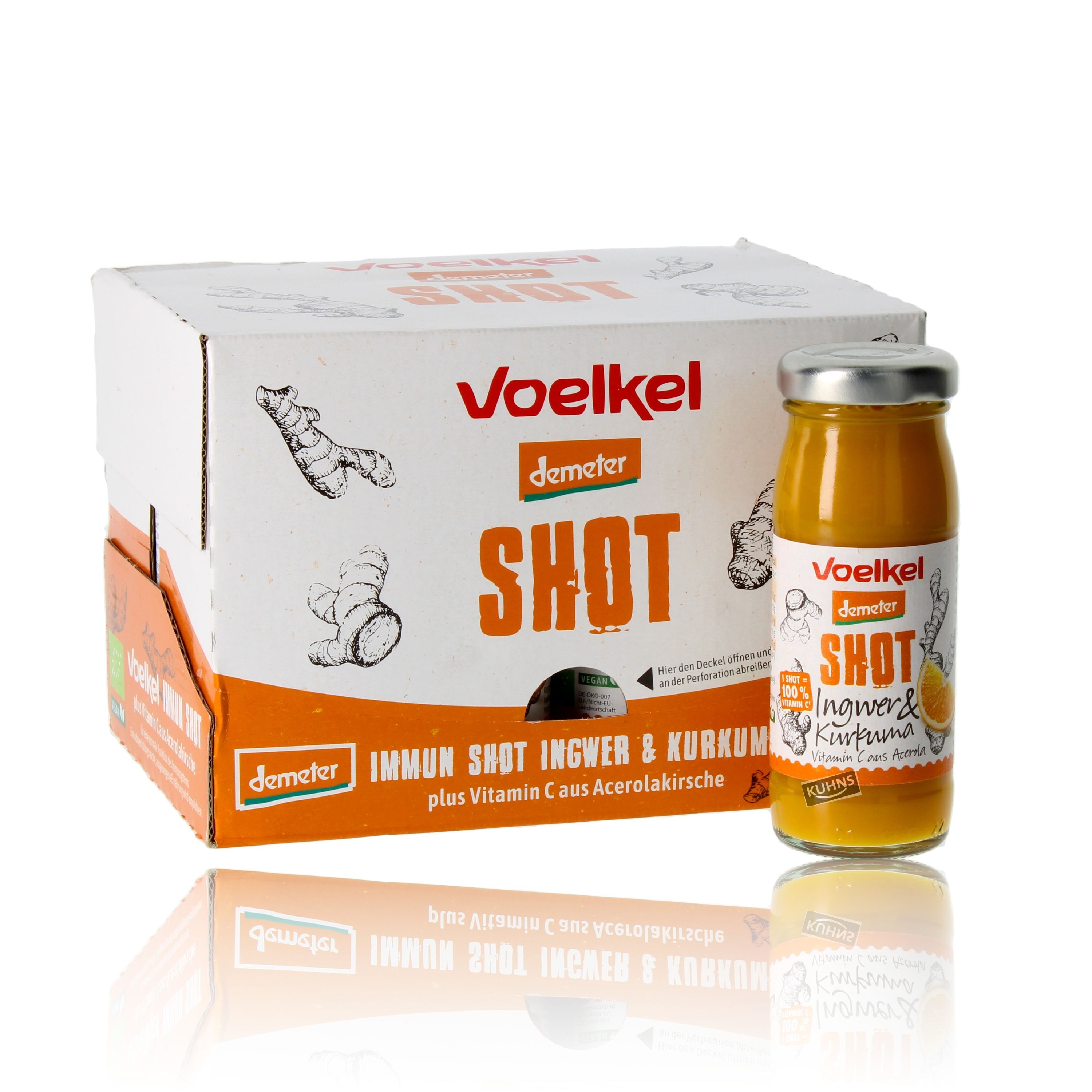 Voelkel Demeter Shot Ginger &amp; Turmeric 0.76l, (8x95ml)