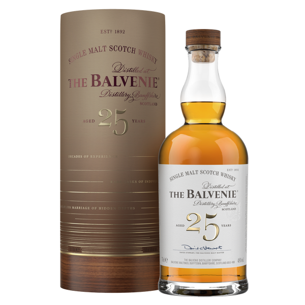 Balvenie 25 vuotta 0,7l, alk. 48 tilavuusprosenttia.