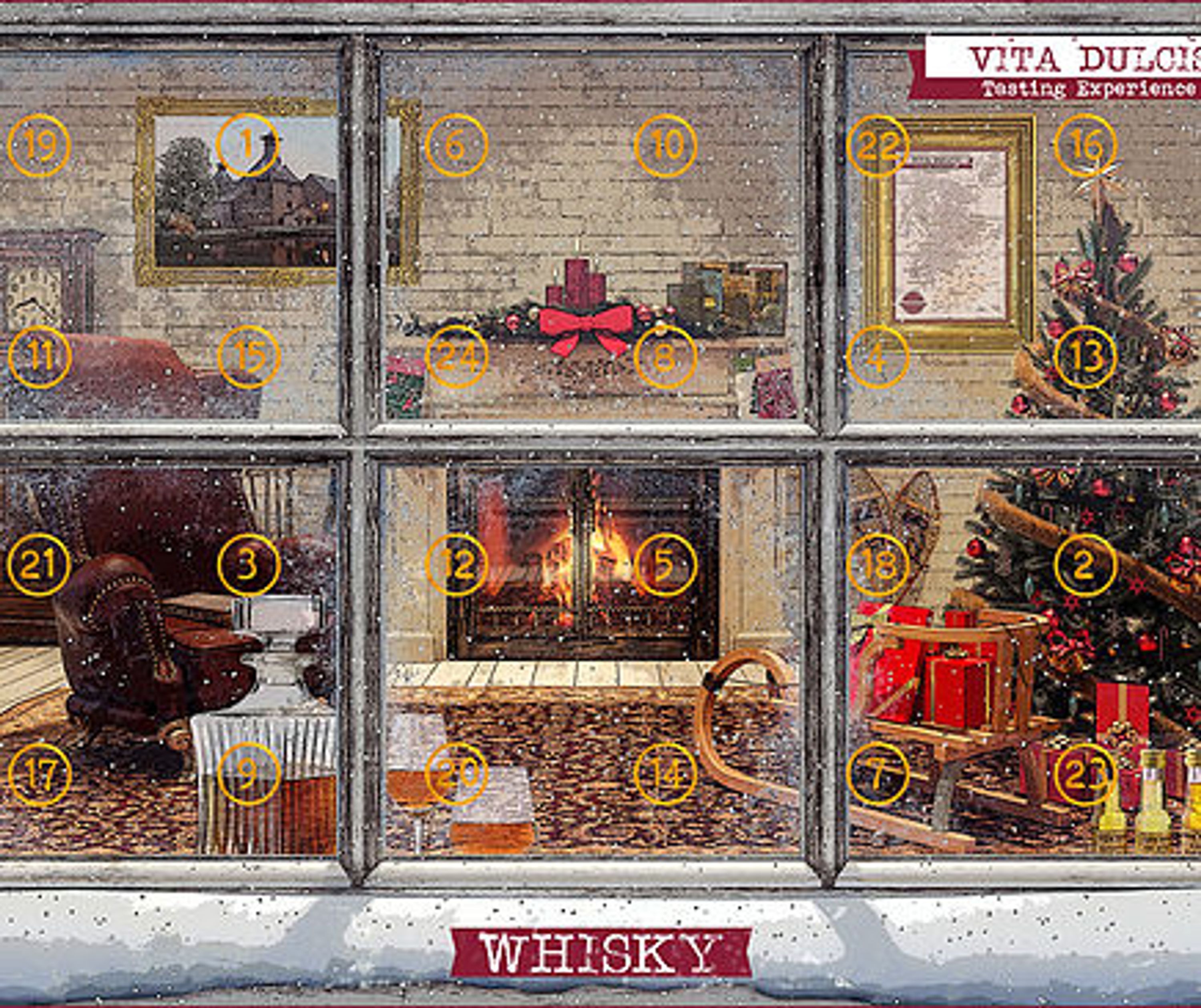 Whisky-Adventskalender Edition International 24x0,02l, Whisky aus 24 Ländern