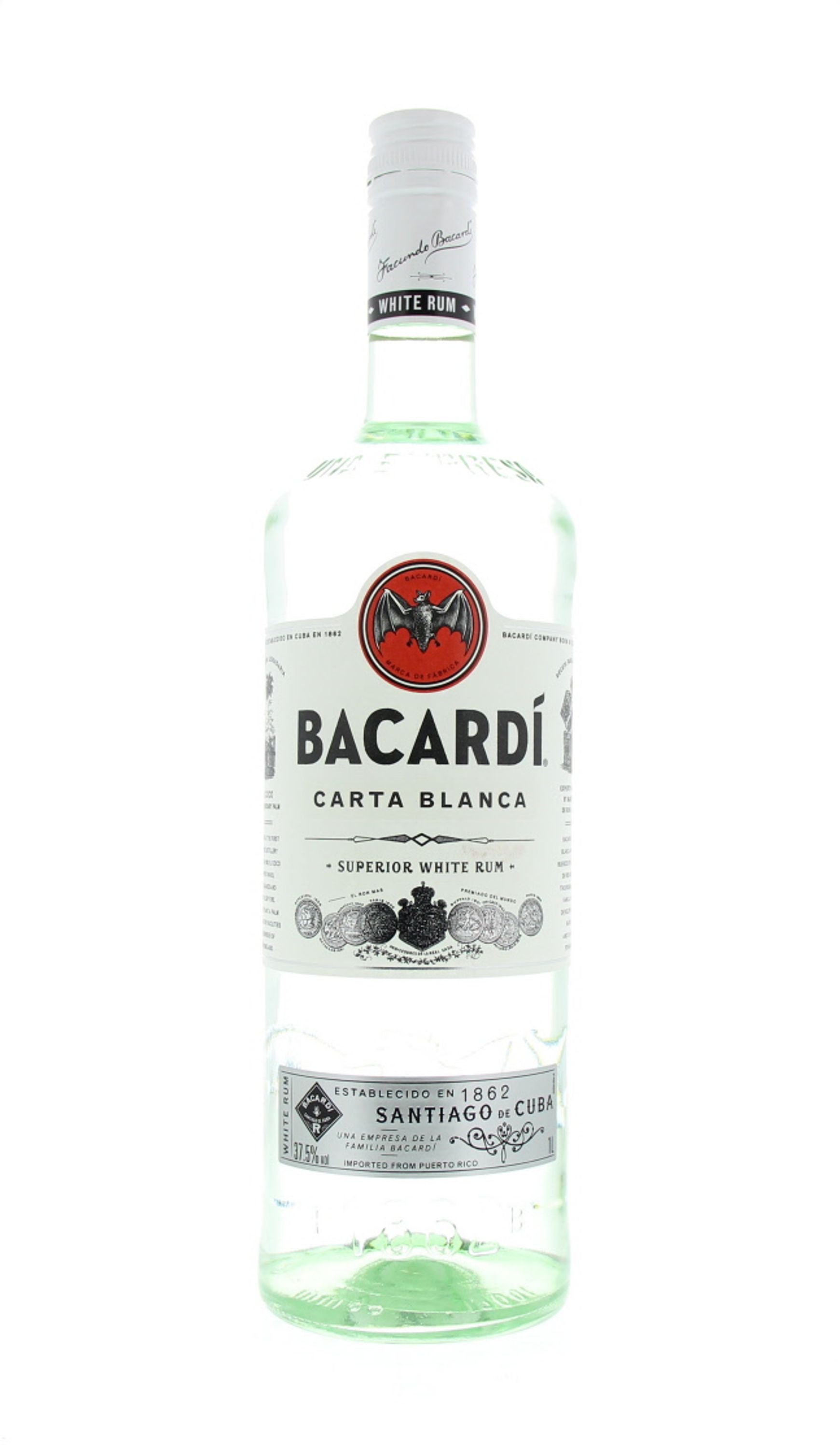 Bacardi Carta Blanca Rum 1,0l, alc. 37,5 Vol.-%