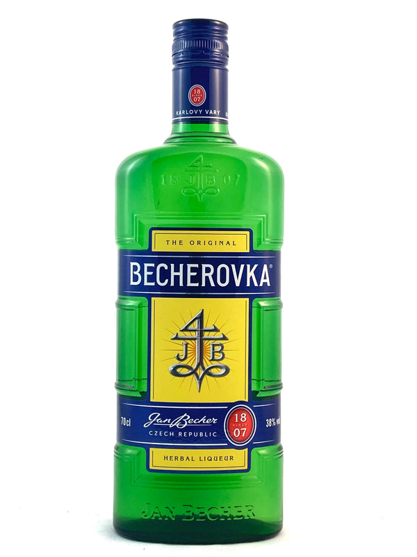 Becherovka, 0,7l alk. 38 tilavuusprosenttia, tšekkiläinen yrttilikööri