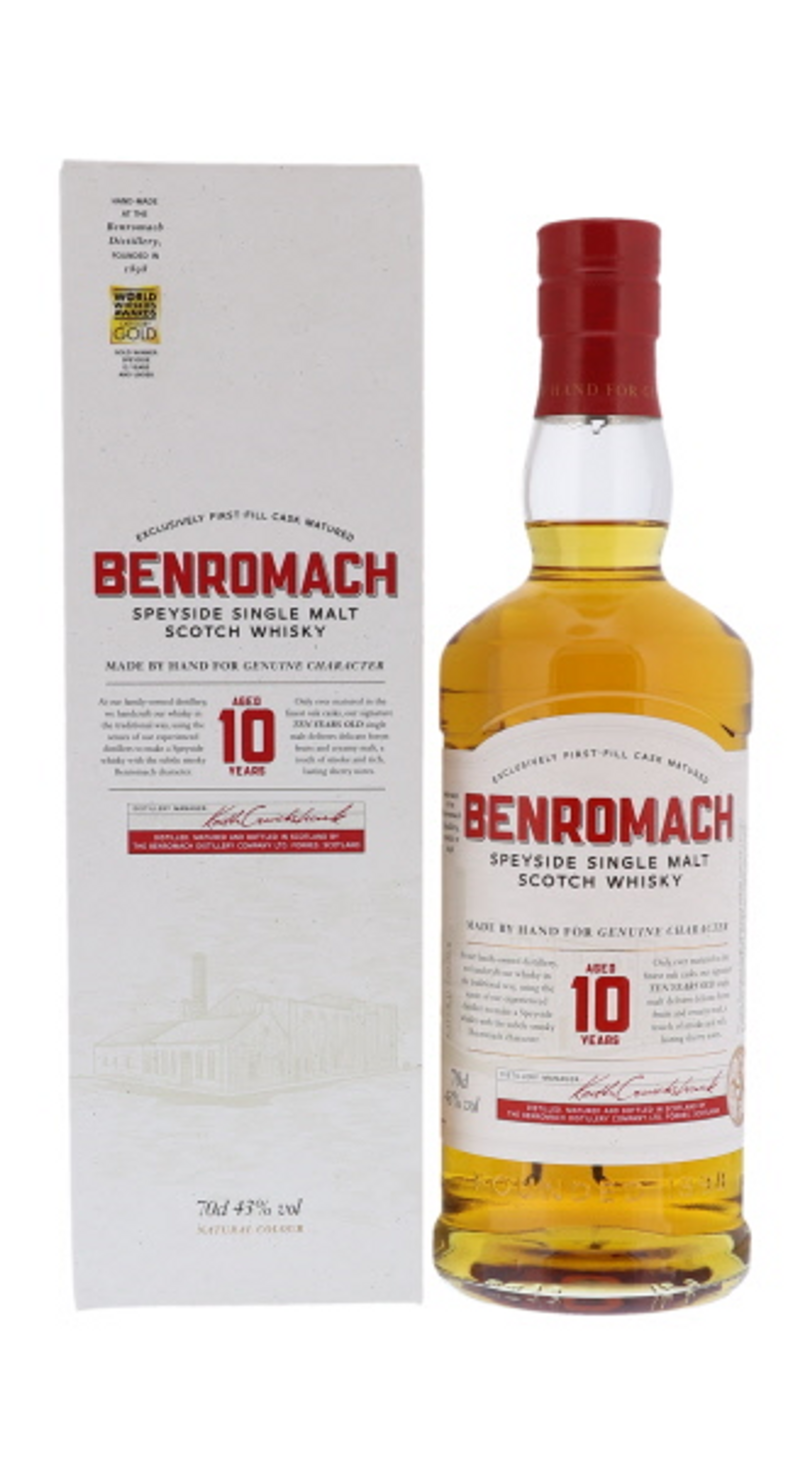 Benromach 10 Jahre Speyside Single Malt Scotch Whisky 0,7l, alc. 43 Vol.-%