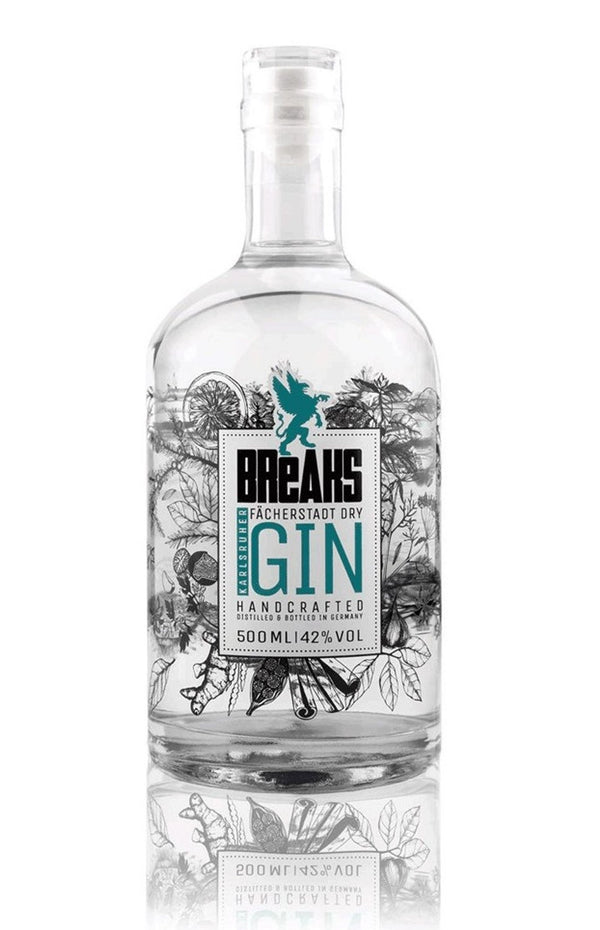 Breaks Dry Gin 0,5l, alk. 42 tilavuusprosenttia.