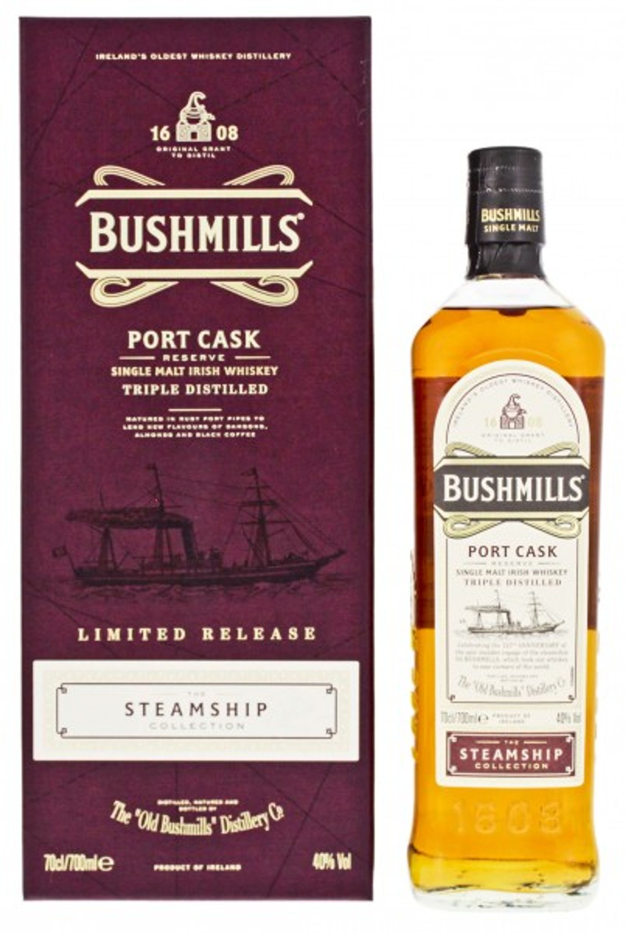 Bushmills Port Cask Steamship 0,7l, alk. 40 % tilavuudesta