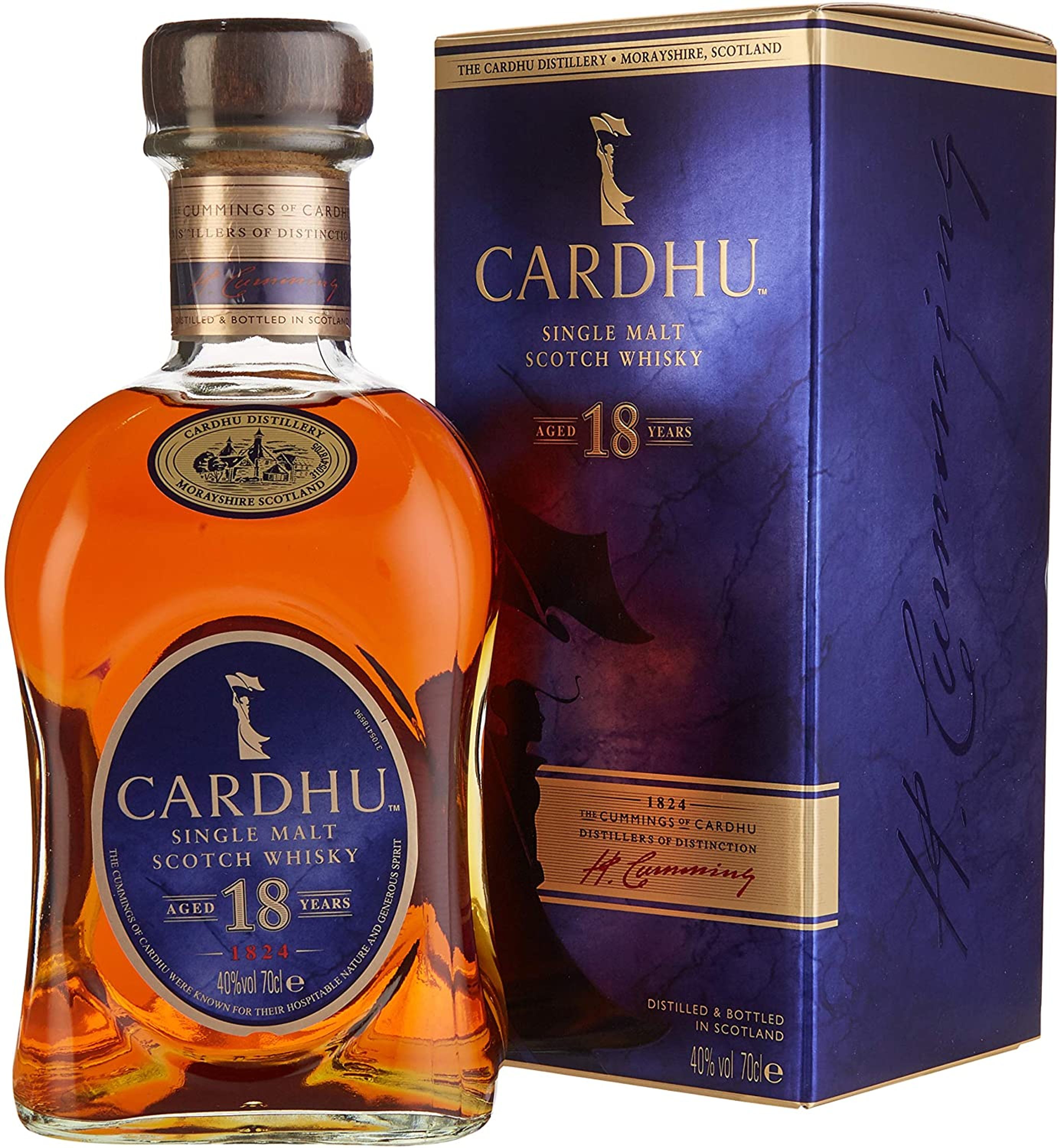 Cardhu 18 Years Speyside Single Malt Scotch Whiskey, 0.7l, alc. 40% by volume