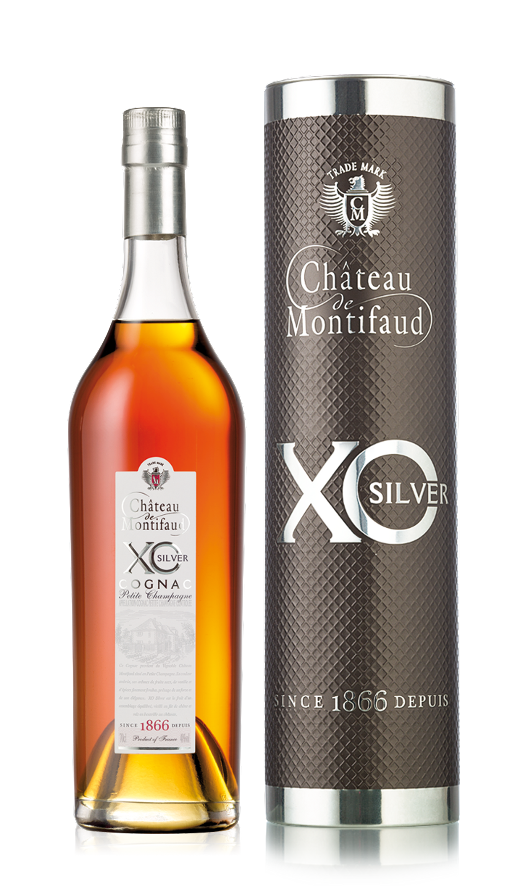 Chateau Montifaud XO Silver round can 0.7l, alc. 40% by volume, Cognac France