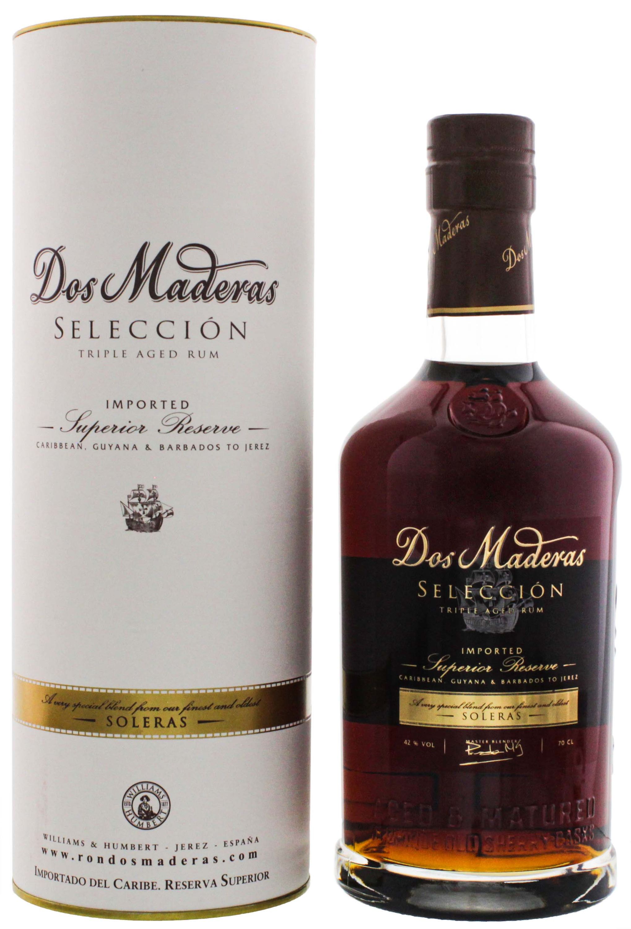 Dos Maderas Seleccion Triple Aged Rum 0.7l, alc. 42% by volume, Rum Caribbean/Spain