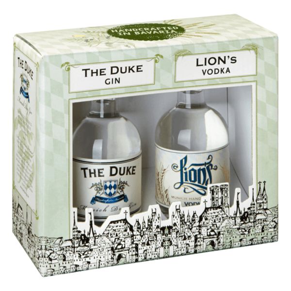 Duke Gin &amp; Vodka lahjasetti 2x0,1l, alk. 42+45 tilavuusprosenttia.