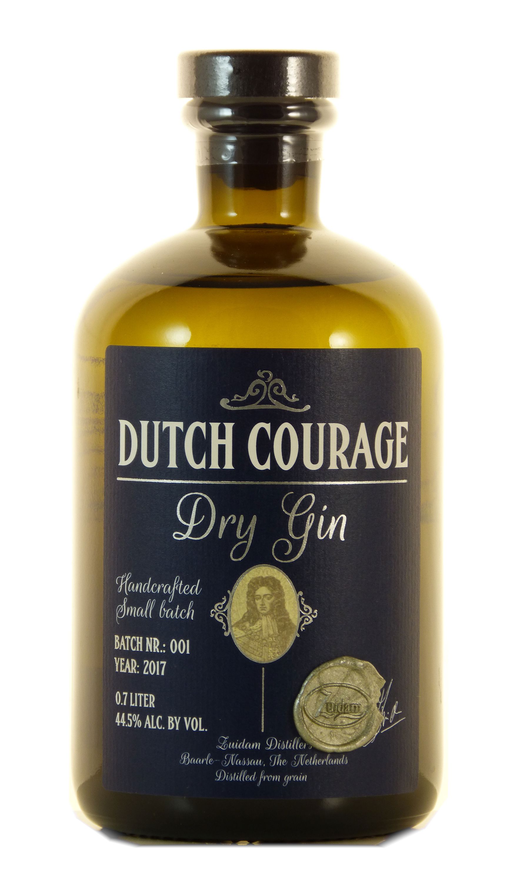 Zuidam Dutch Courage Dry Gin 0,7l, alk. 44,5 tilavuusprosenttia.