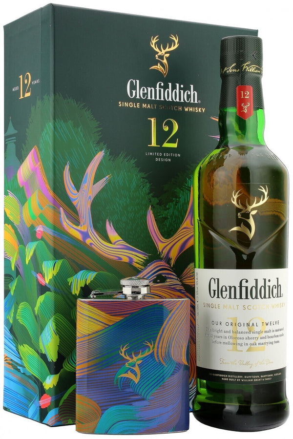 Glenfiddich 12 Jahre mit Flachmann 0,7l, alc. 40 Vol.-%