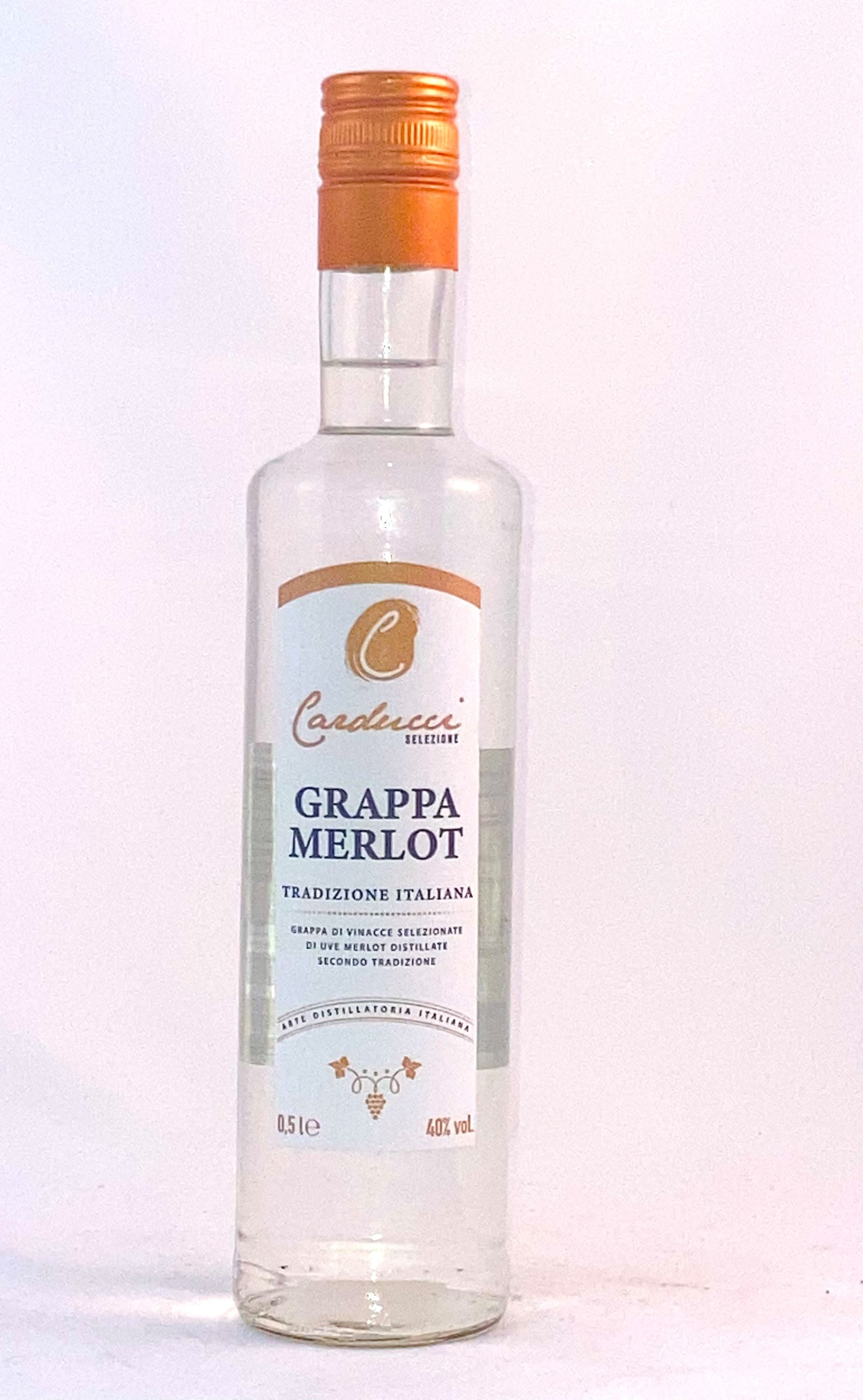 Carducci Grappa Merlot 0.5l, alc. 40% by volume, Grappa Italy