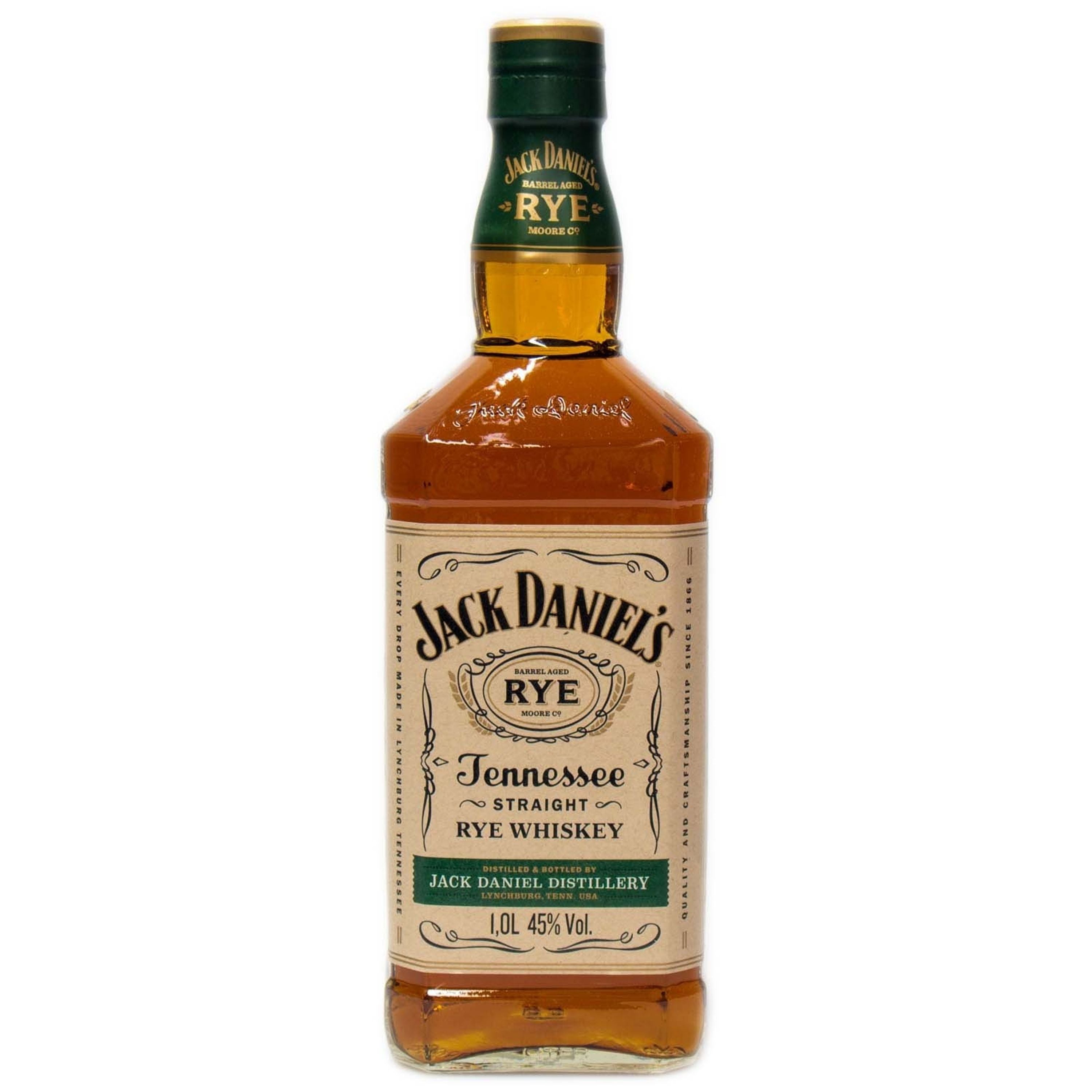 Jack Daniel's Rye Tennessee Whisky, 1,0 l, alk. 45 tilavuusprosenttia