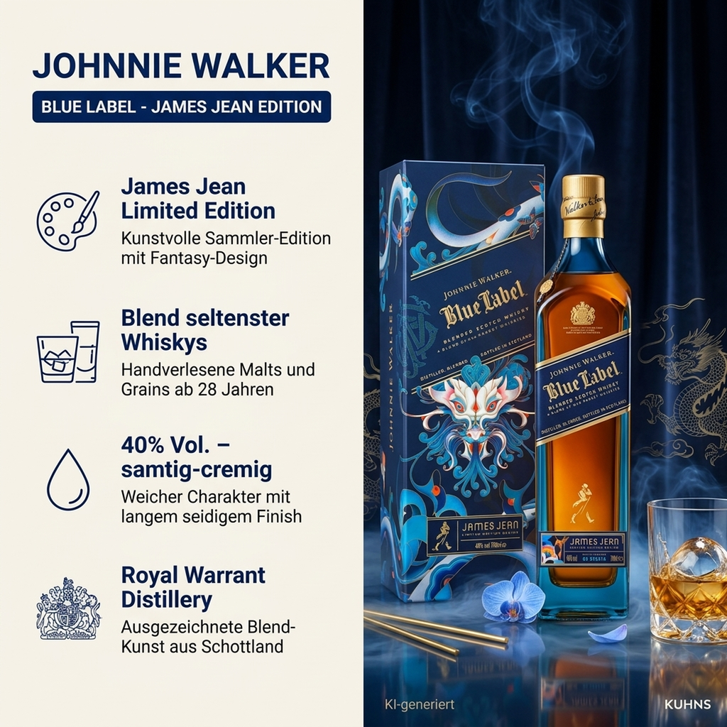Johnnie Walker Blue Label James Jean 0,7l, alc. 40 Vol.-% – Kuhns