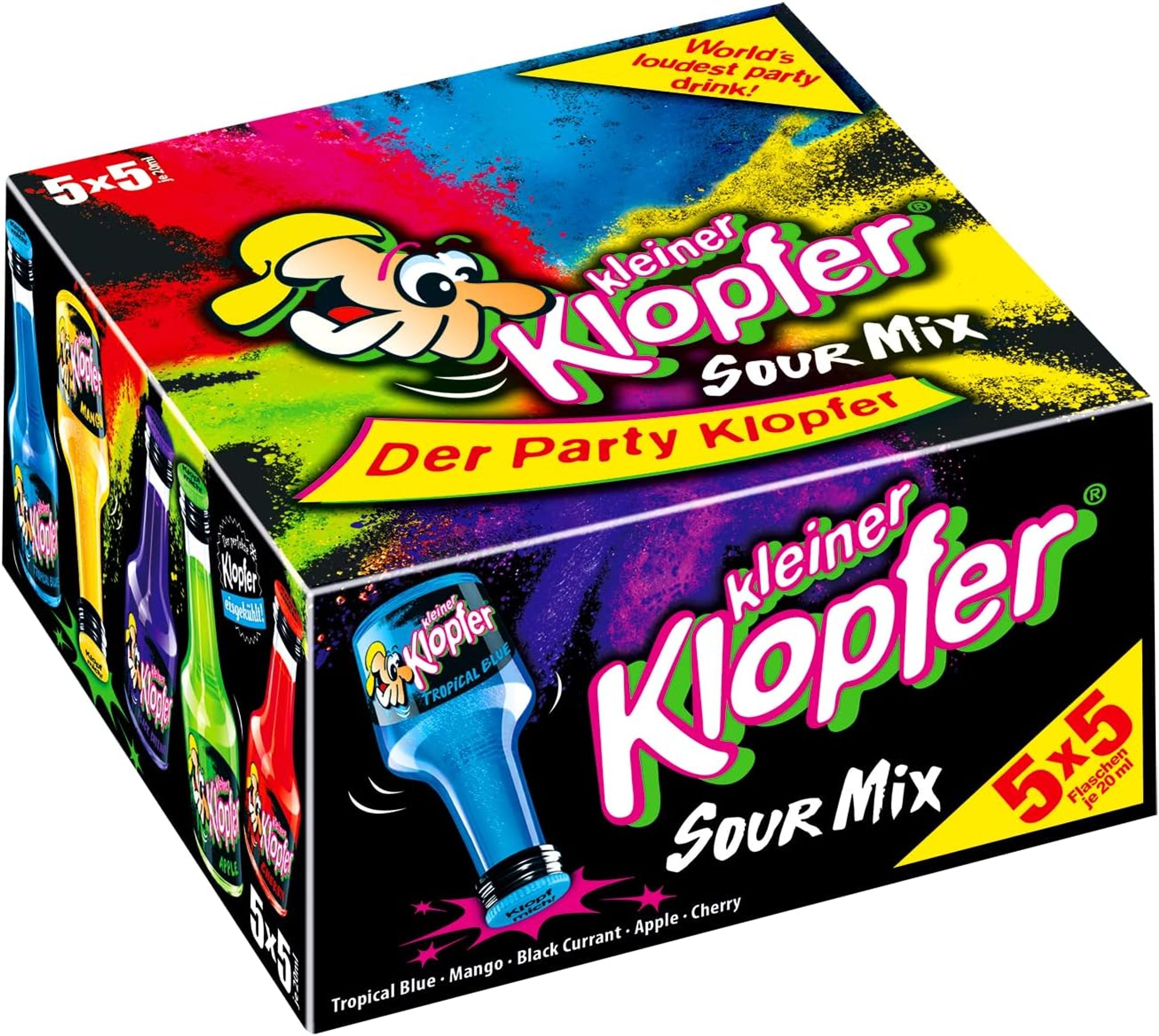 Kleiner Klopfer Sour Mix 25x20ml, 0,5l, alk. 15 tilavuusprosenttia, liköörisekoitus Saksa 