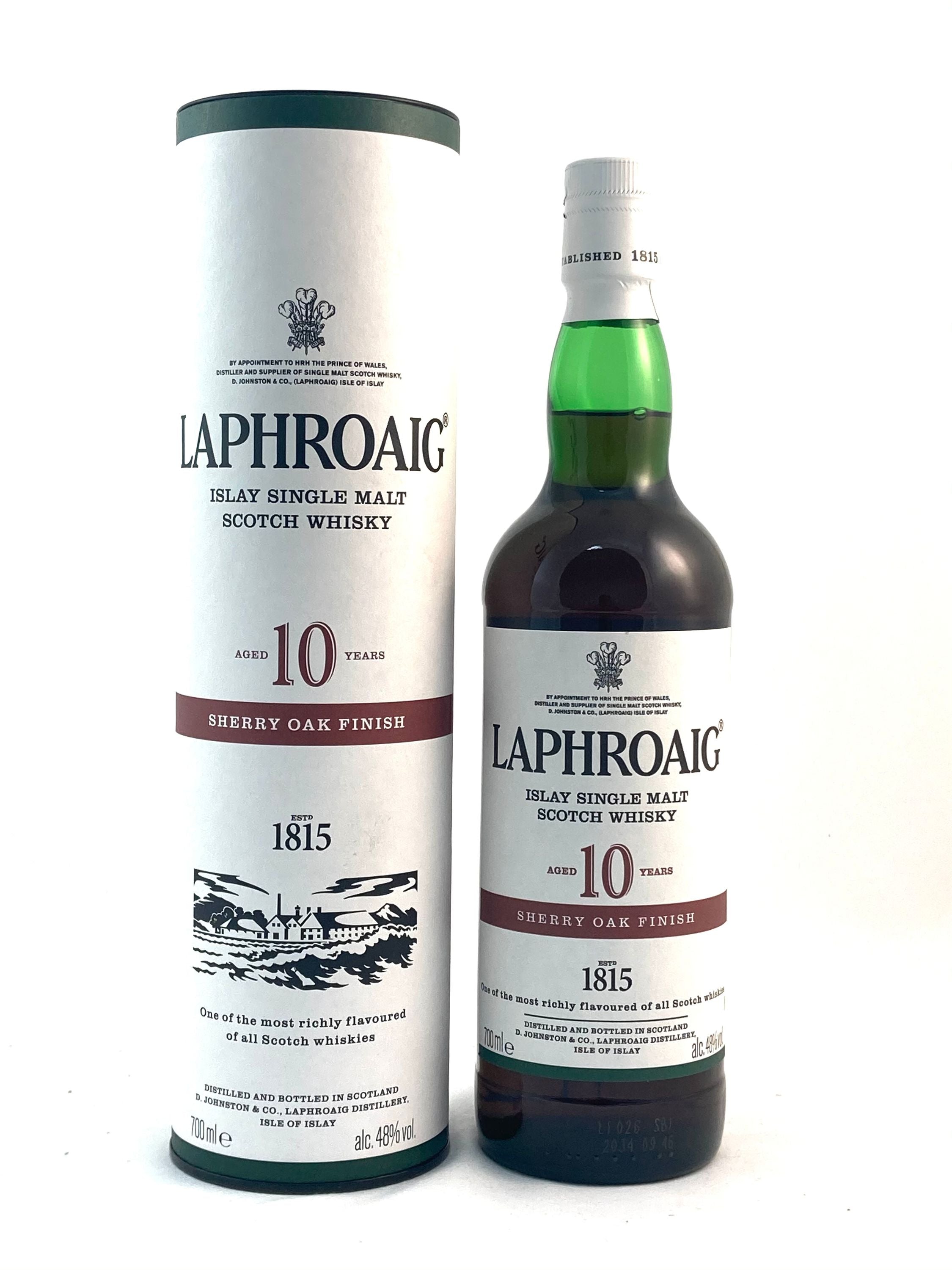 Laphroaig 10 Years Sherry Oak Finish Islay Single Malt Whisky, 0,7l, alk. 48 tilavuusprosenttia. 