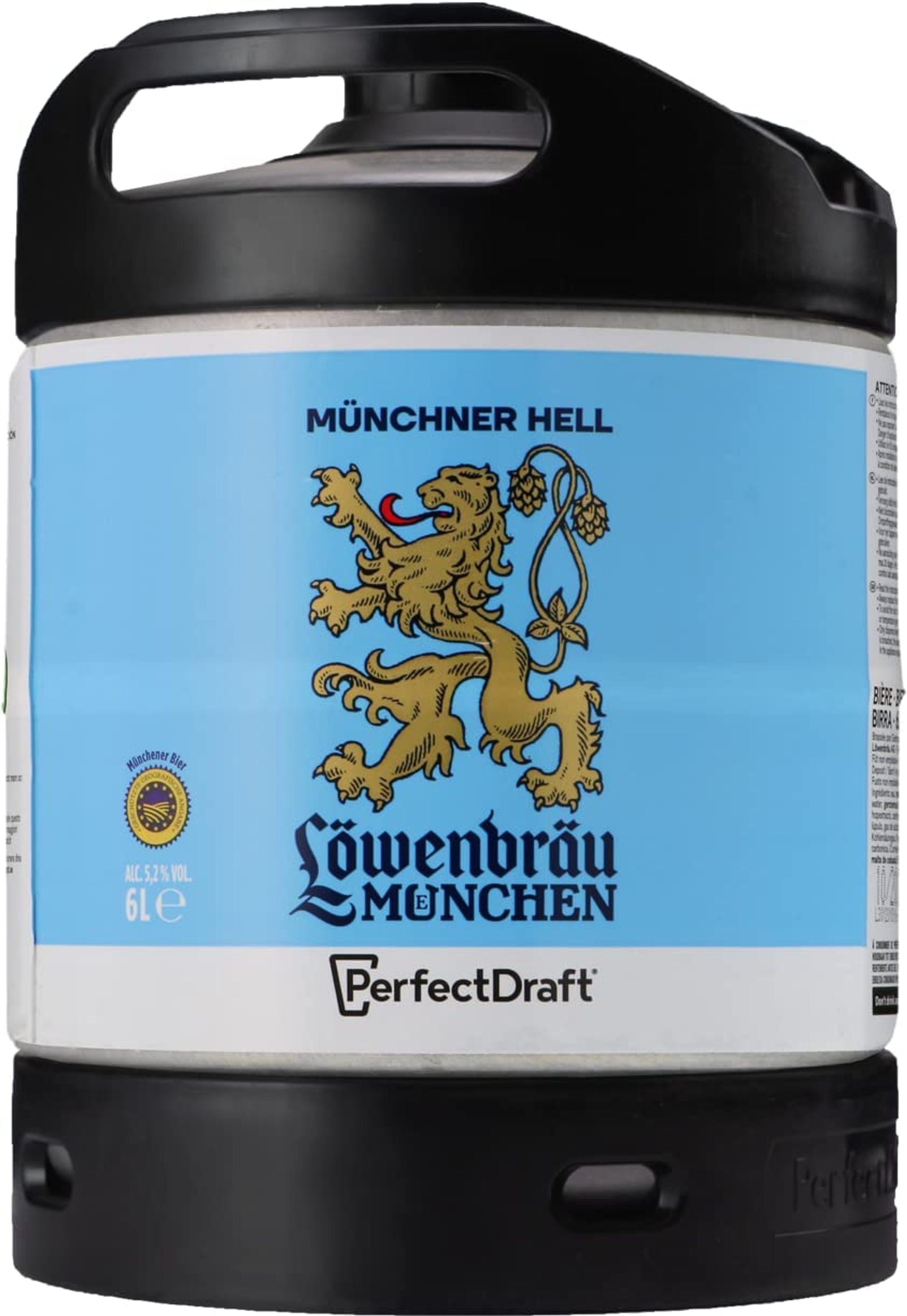 Löwenbräu Münchner Hell Perfect Draft 6,0l, alc. 5,2 Vol.-%