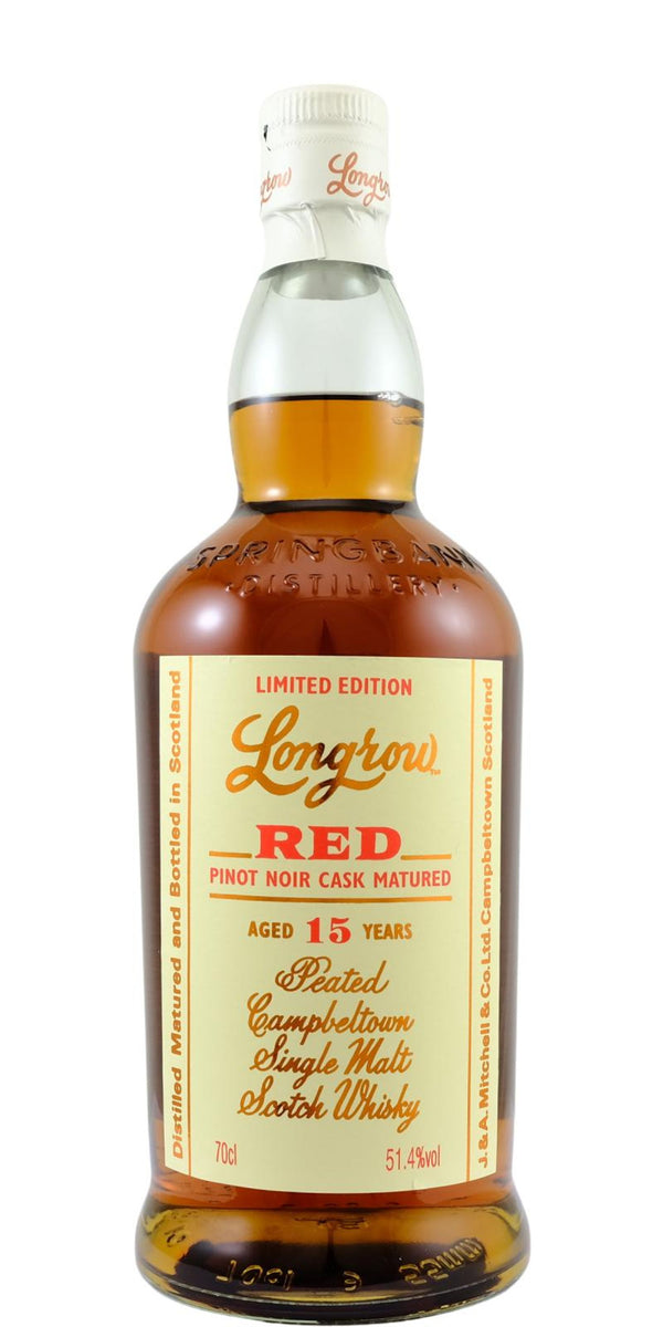 Longrow Red 15 vuotta 0,7l, alk. 51,4 tilavuusprosenttia.